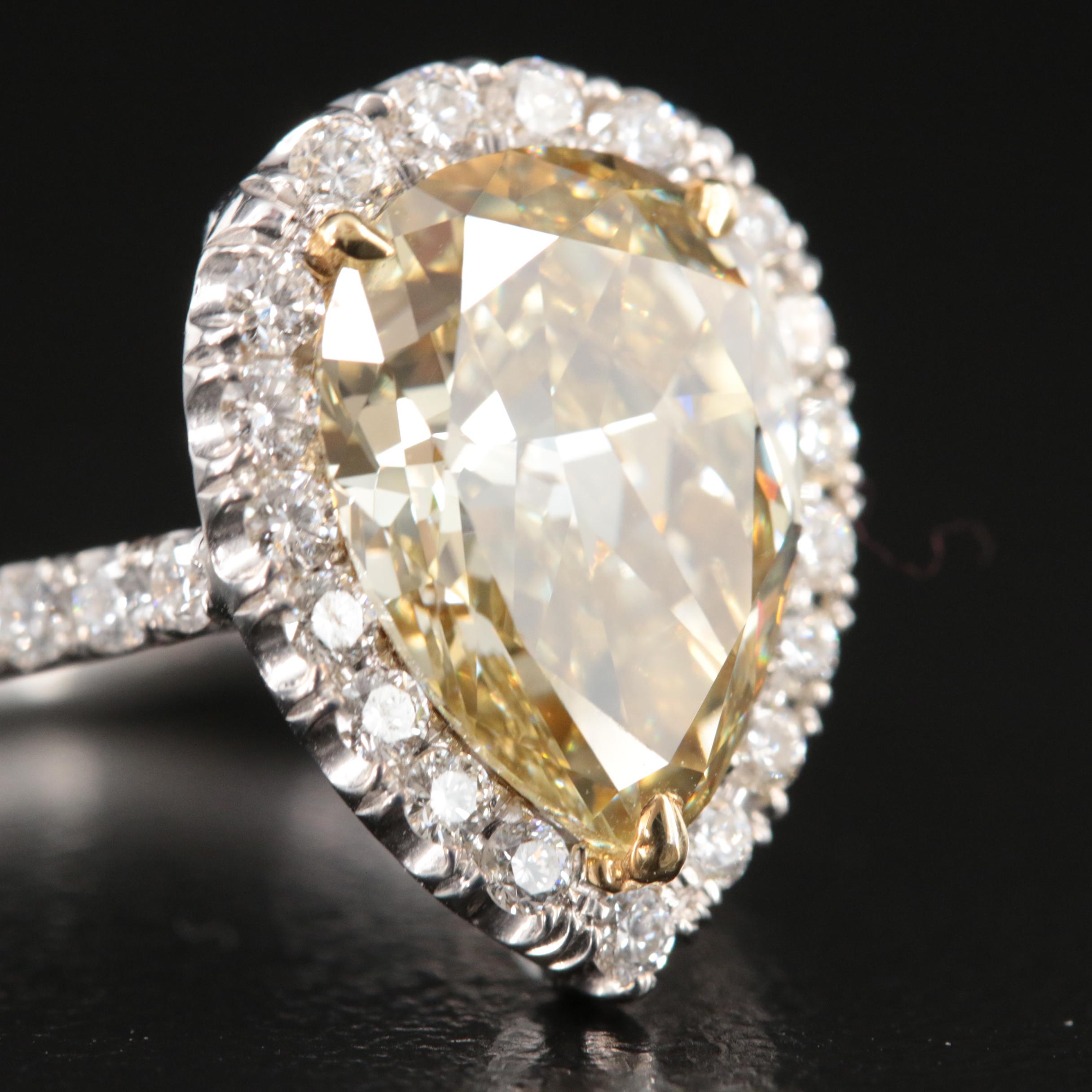 18K 4.25 CTW Diamond Teardrop Ring