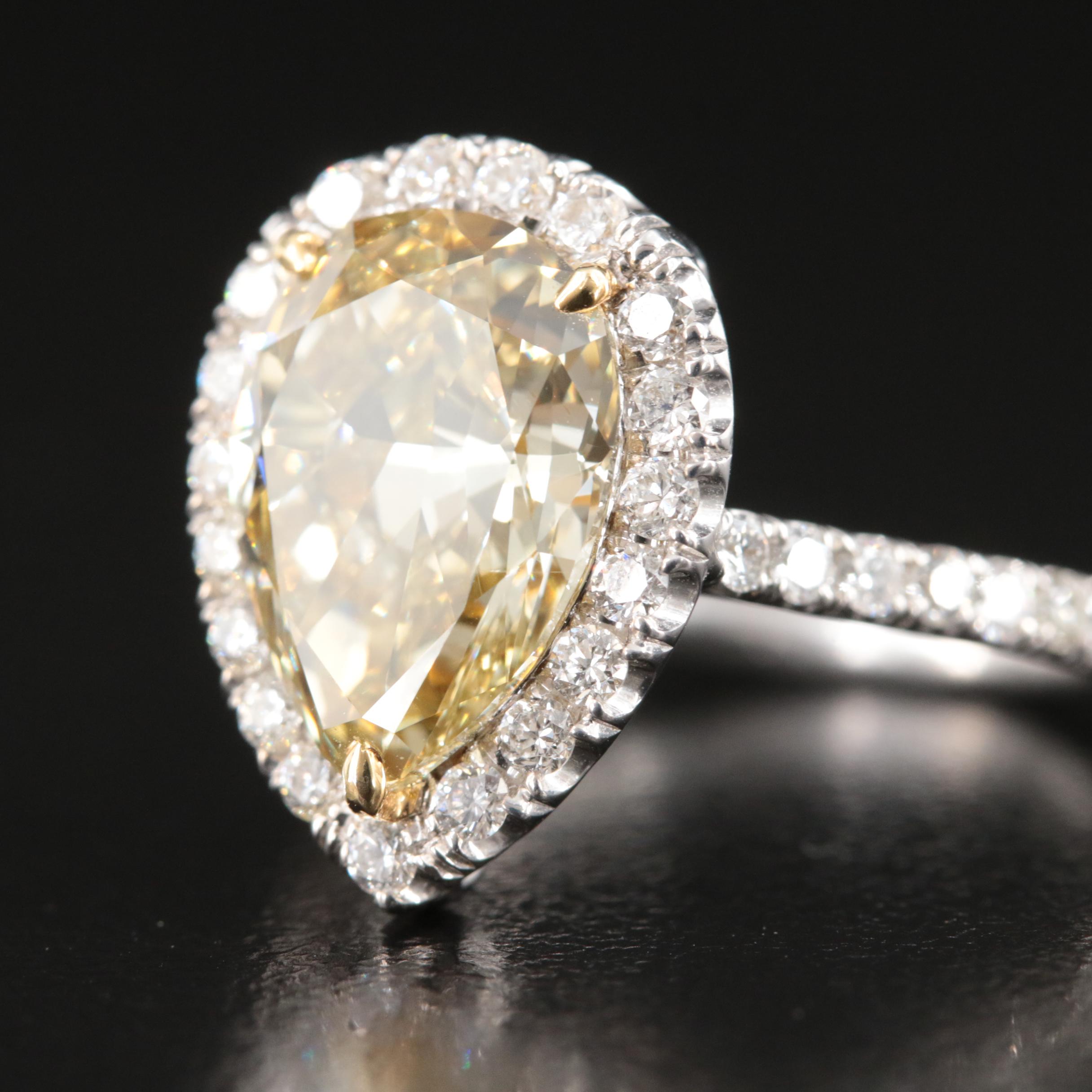 18K 4.25 CTW Diamond Teardrop Ring