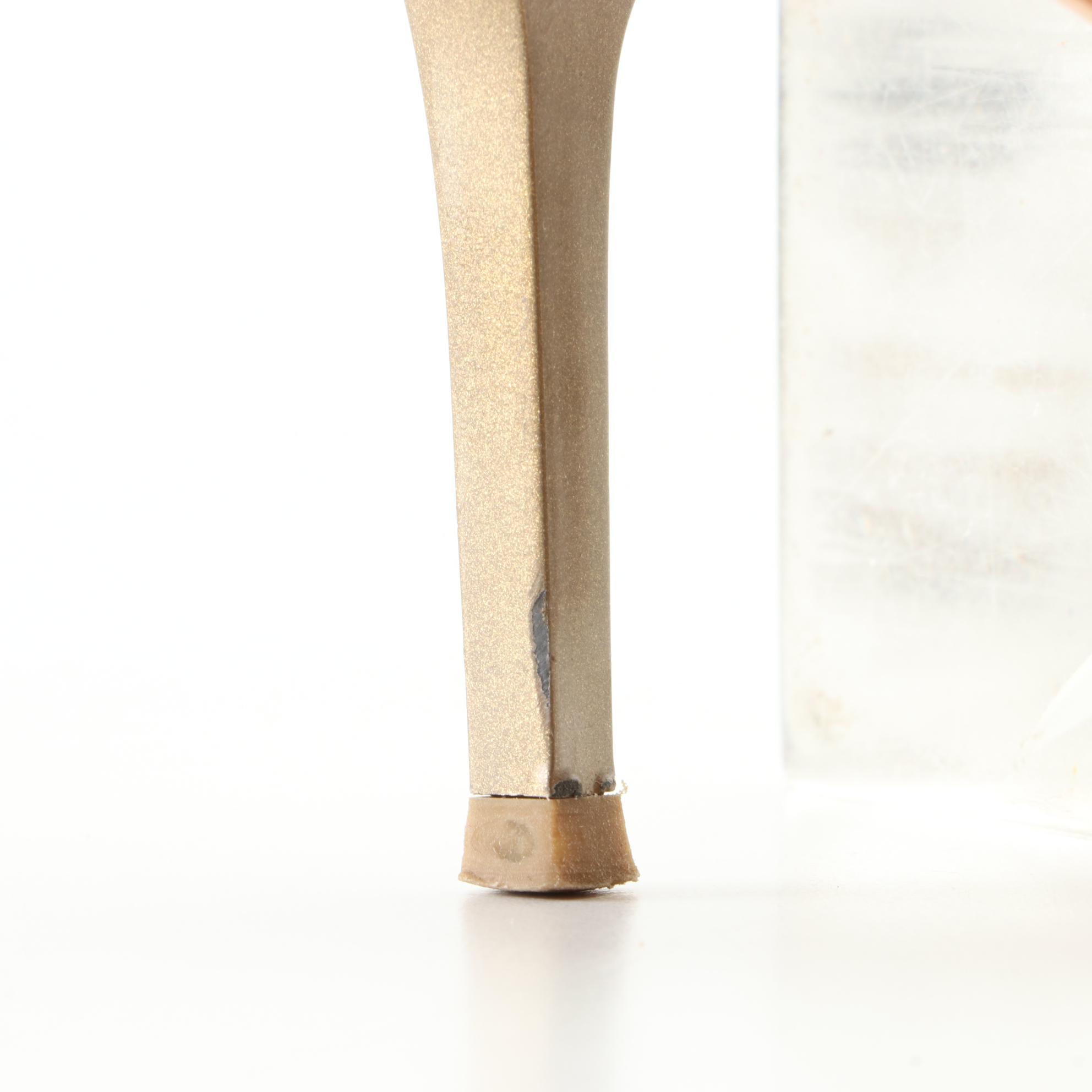 Jimmy Choo D'Orsay 90mm Pumps in Metallic Cloth with Crystal Accents