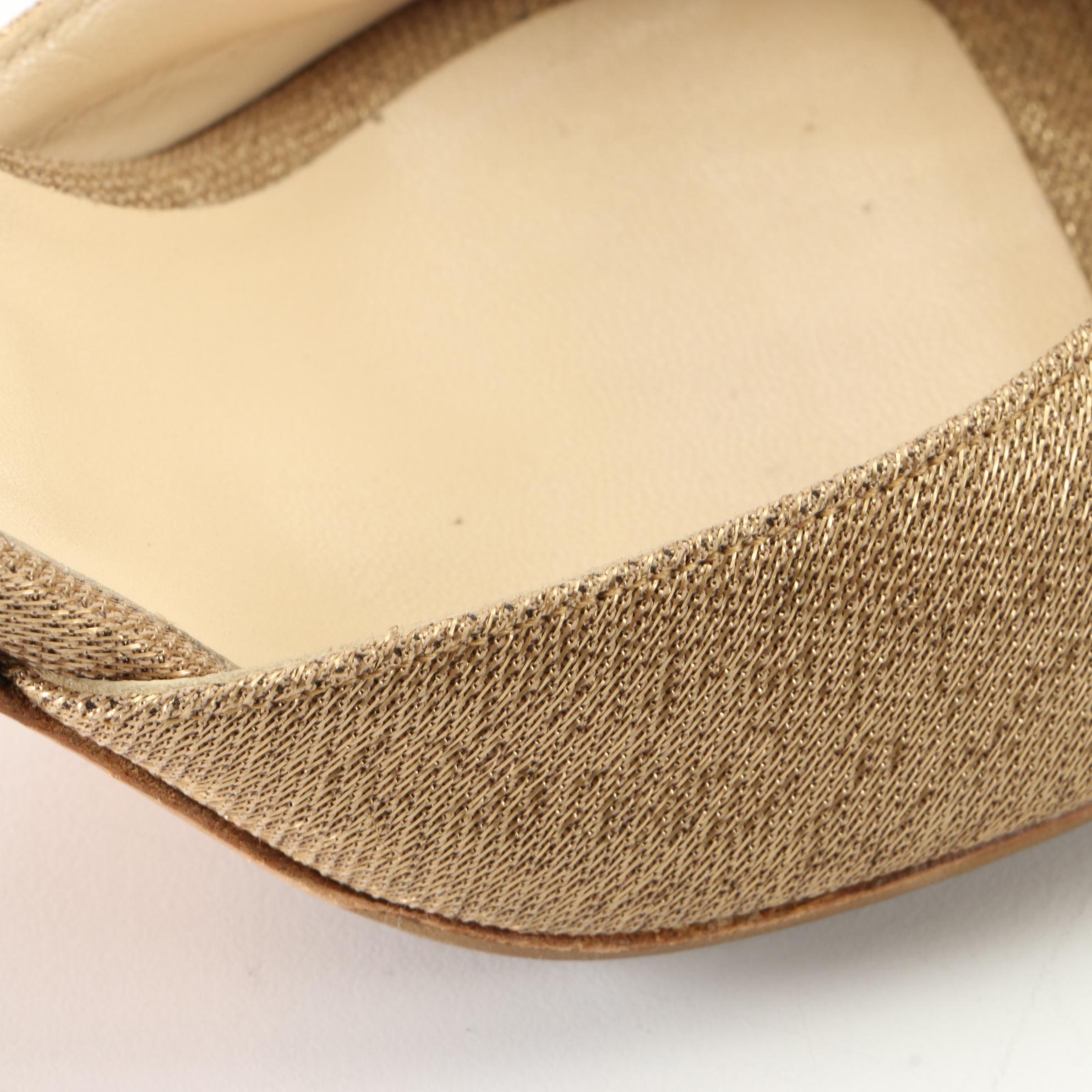 Jimmy Choo D'Orsay 90mm Pumps in Metallic Cloth with Crystal Accents