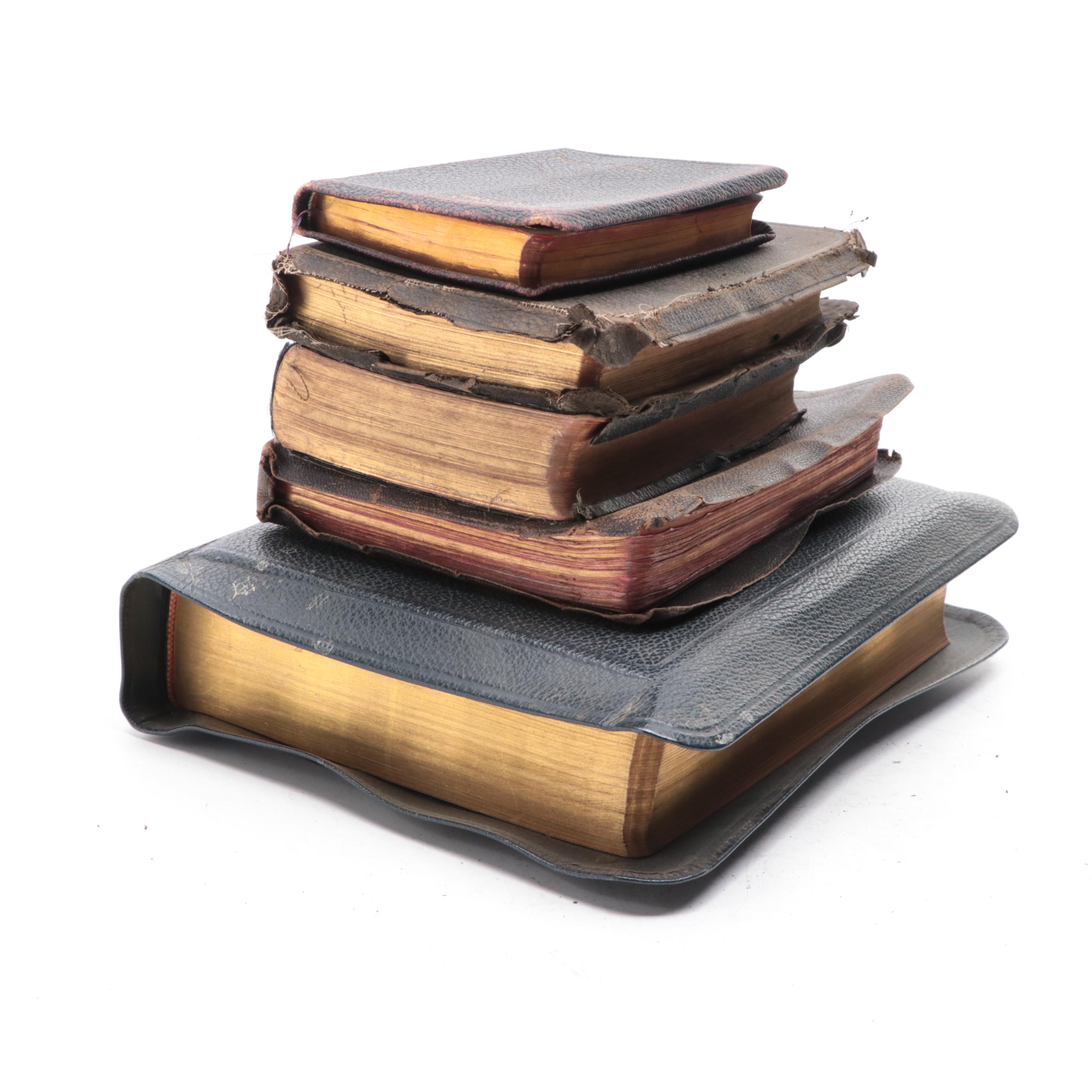 Leather and Cloth Bound Holy Bibles, Early to Mid-20th Century