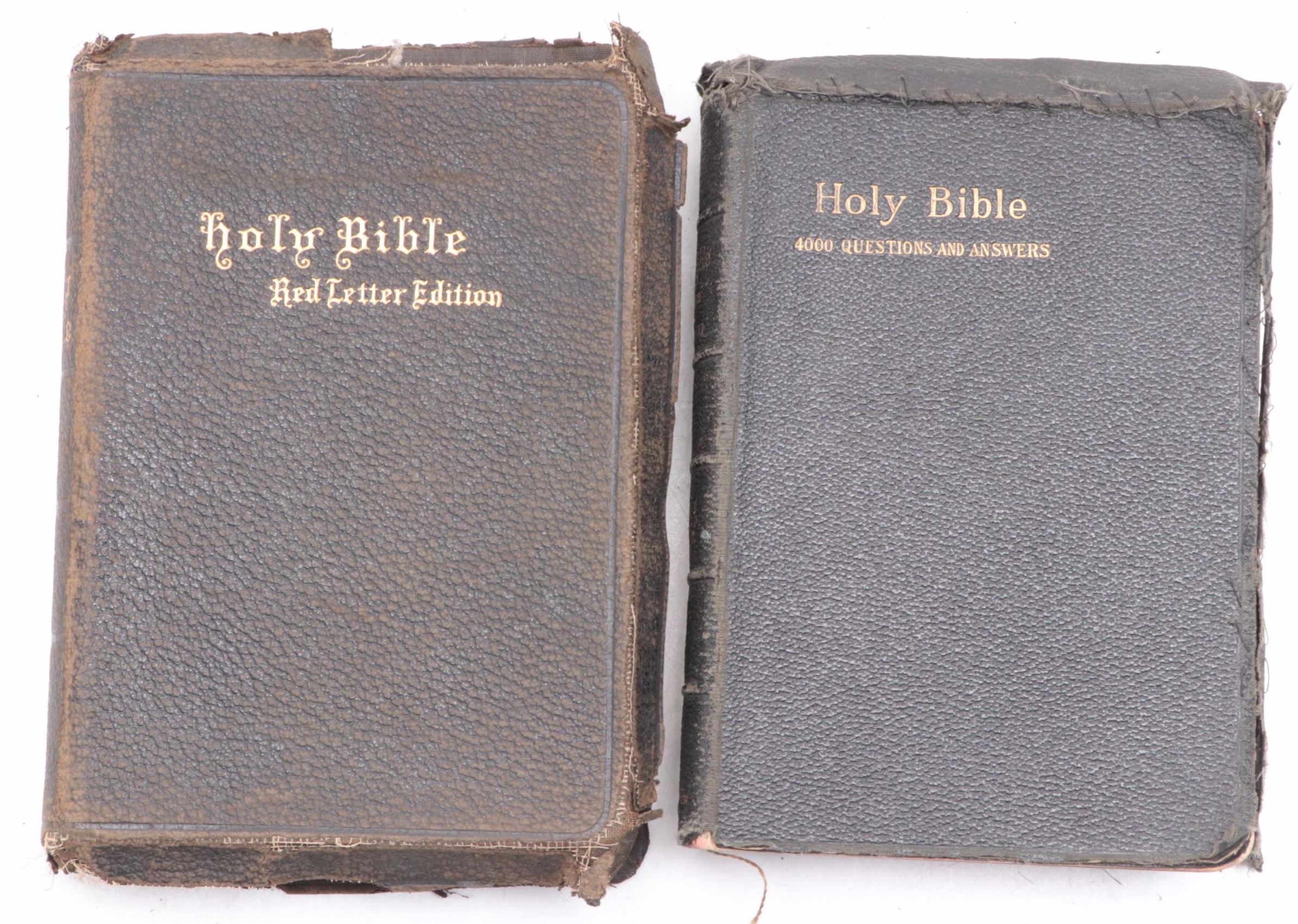 Leather and Cloth Bound Holy Bibles, Early to Mid-20th Century