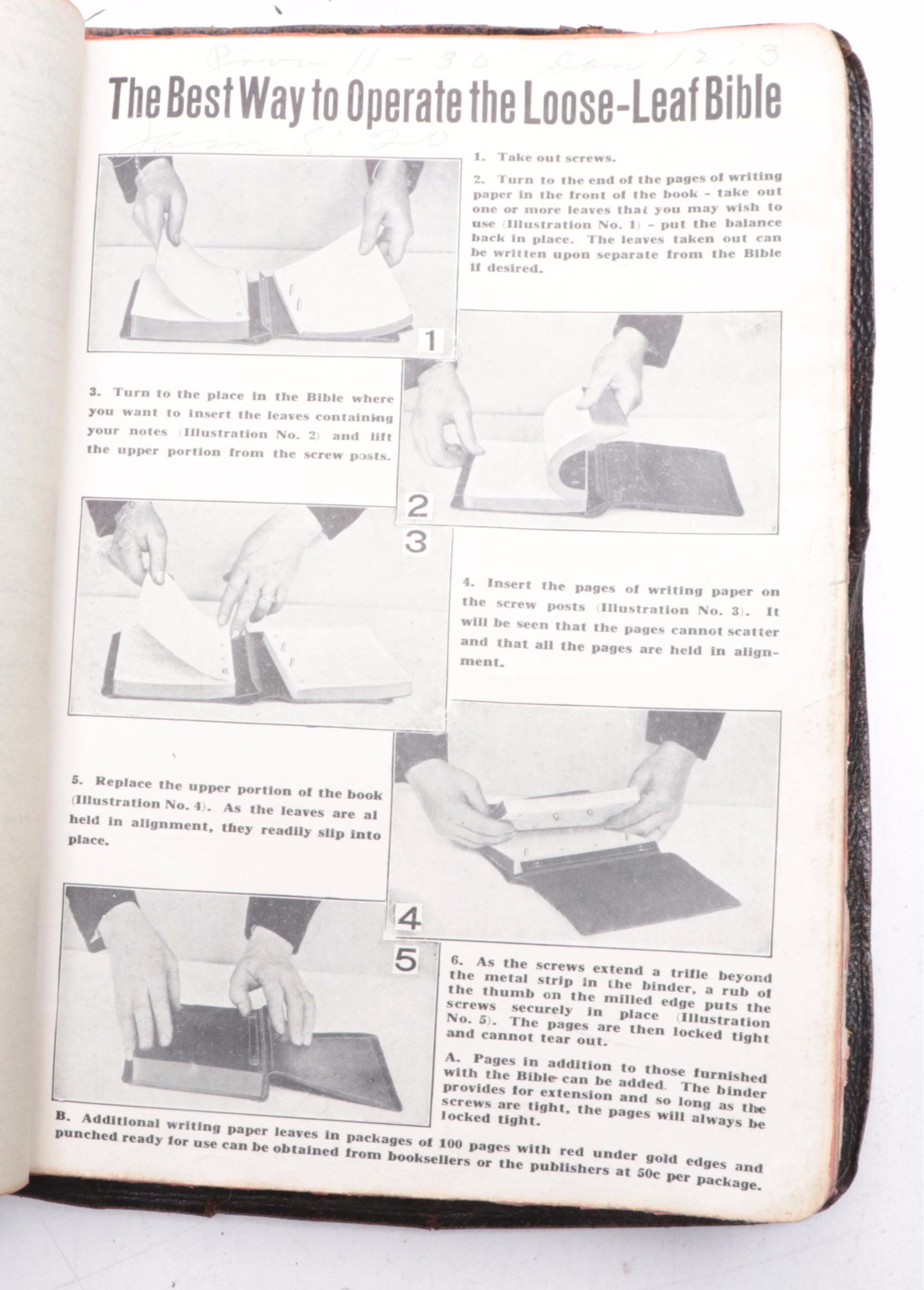 Leather and Cloth Bound Holy Bibles, Early to Mid-20th Century