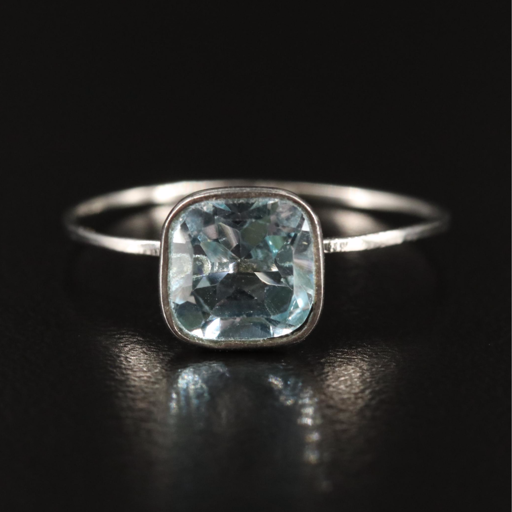 14K Blue Topaz Solitaire Ring
