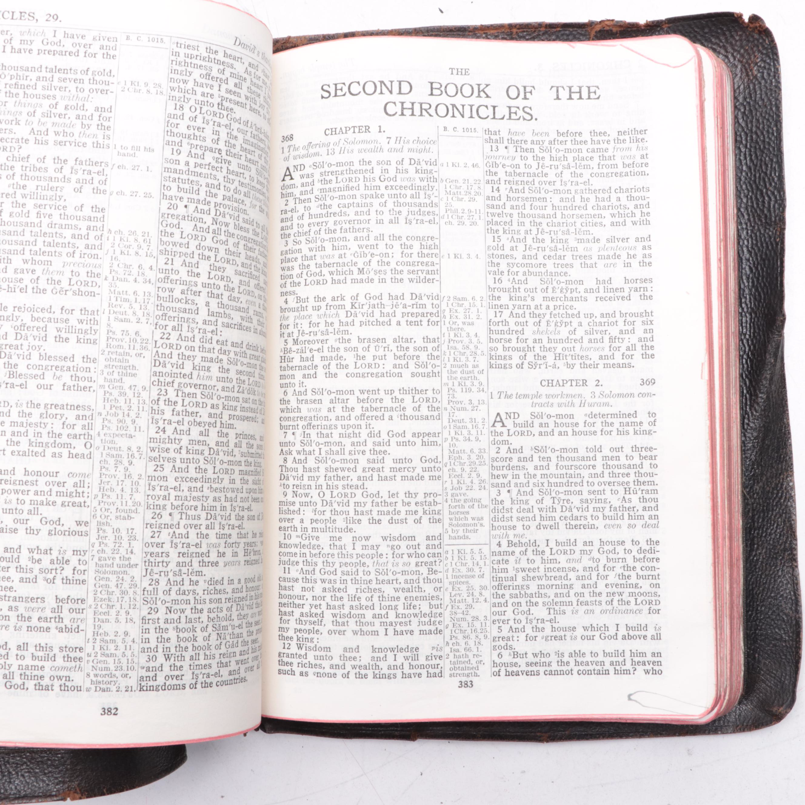Leather and Cloth Bound Holy Bibles, Early to Mid-20th Century