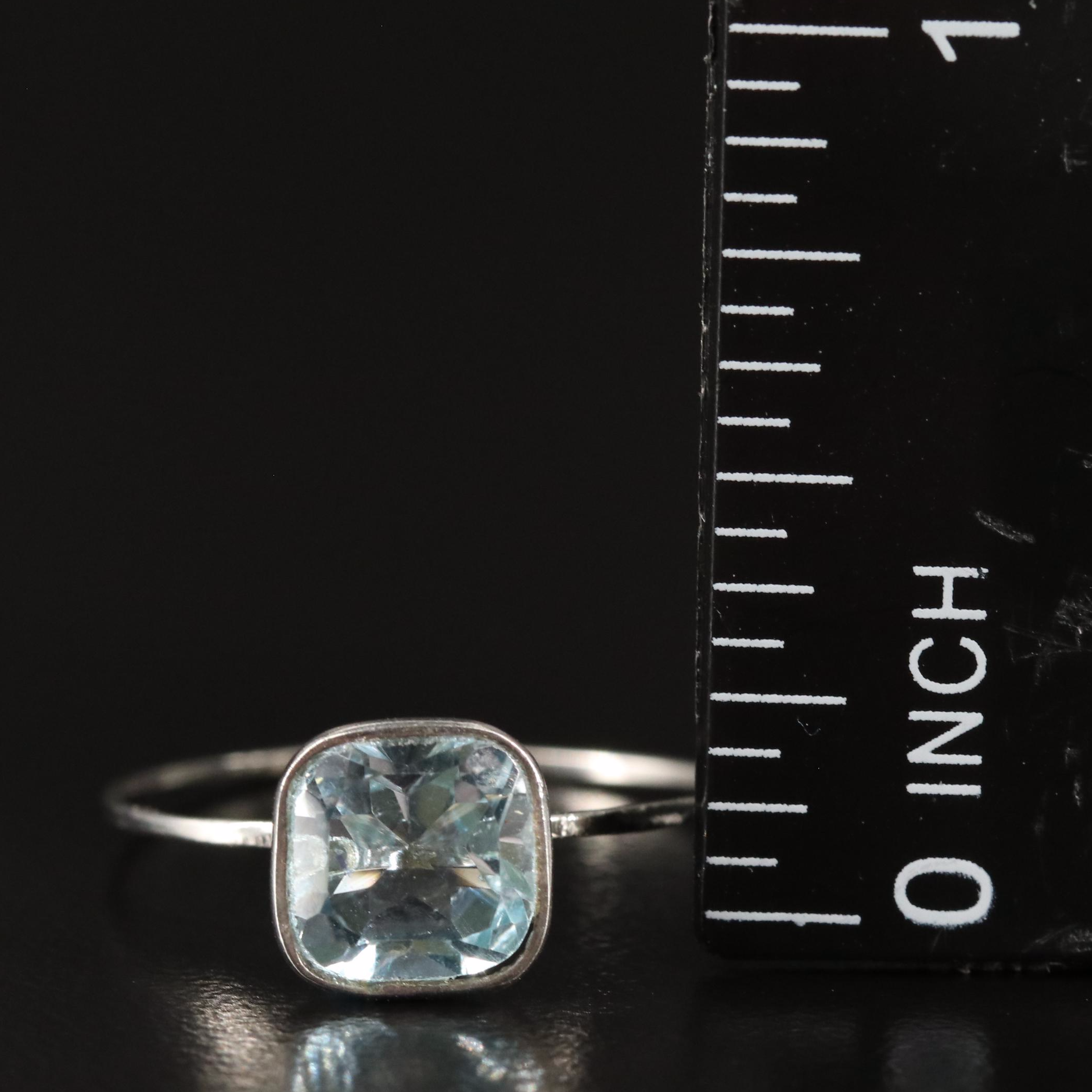 14K Blue Topaz Solitaire Ring