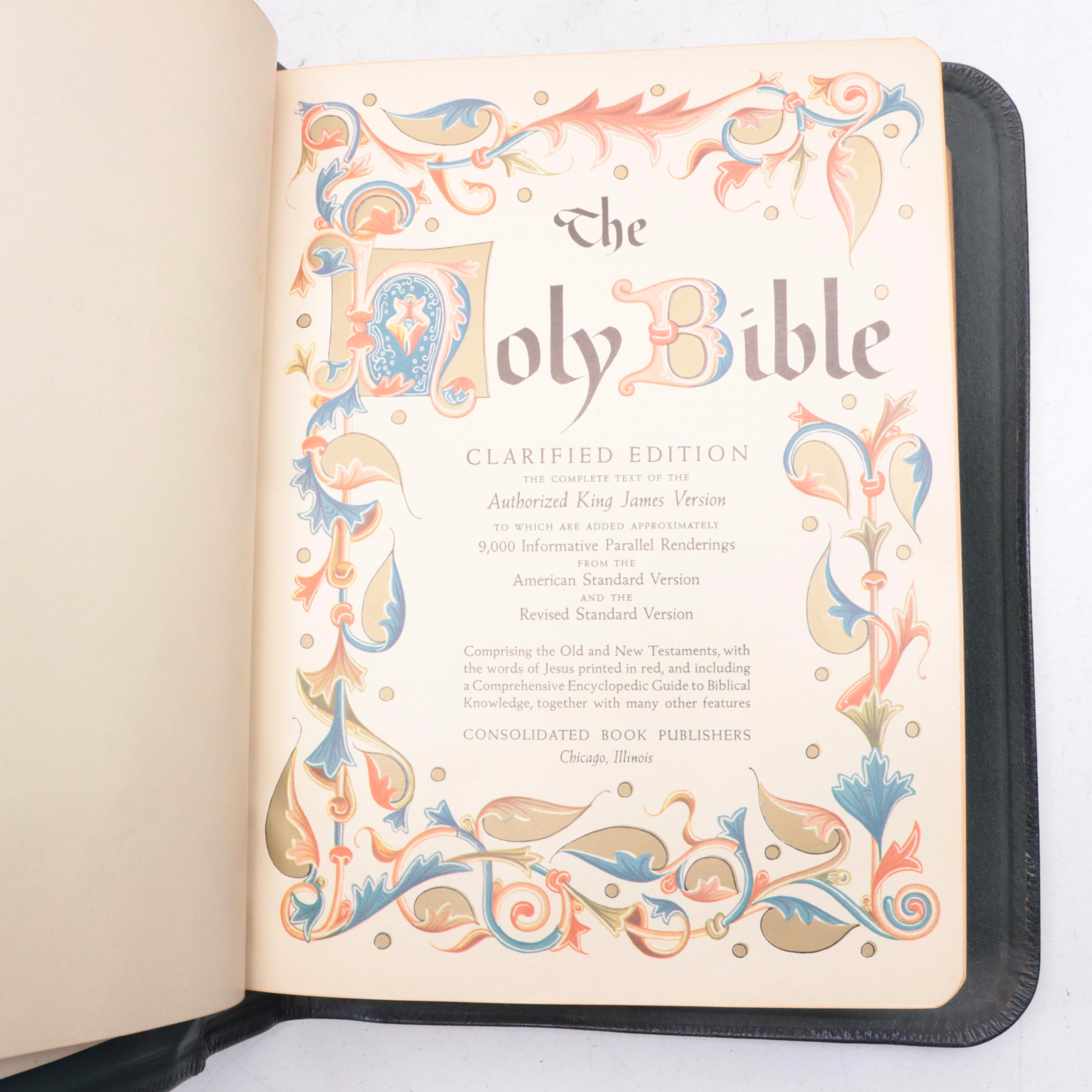 Leather and Cloth Bound Holy Bibles, Early to Mid-20th Century