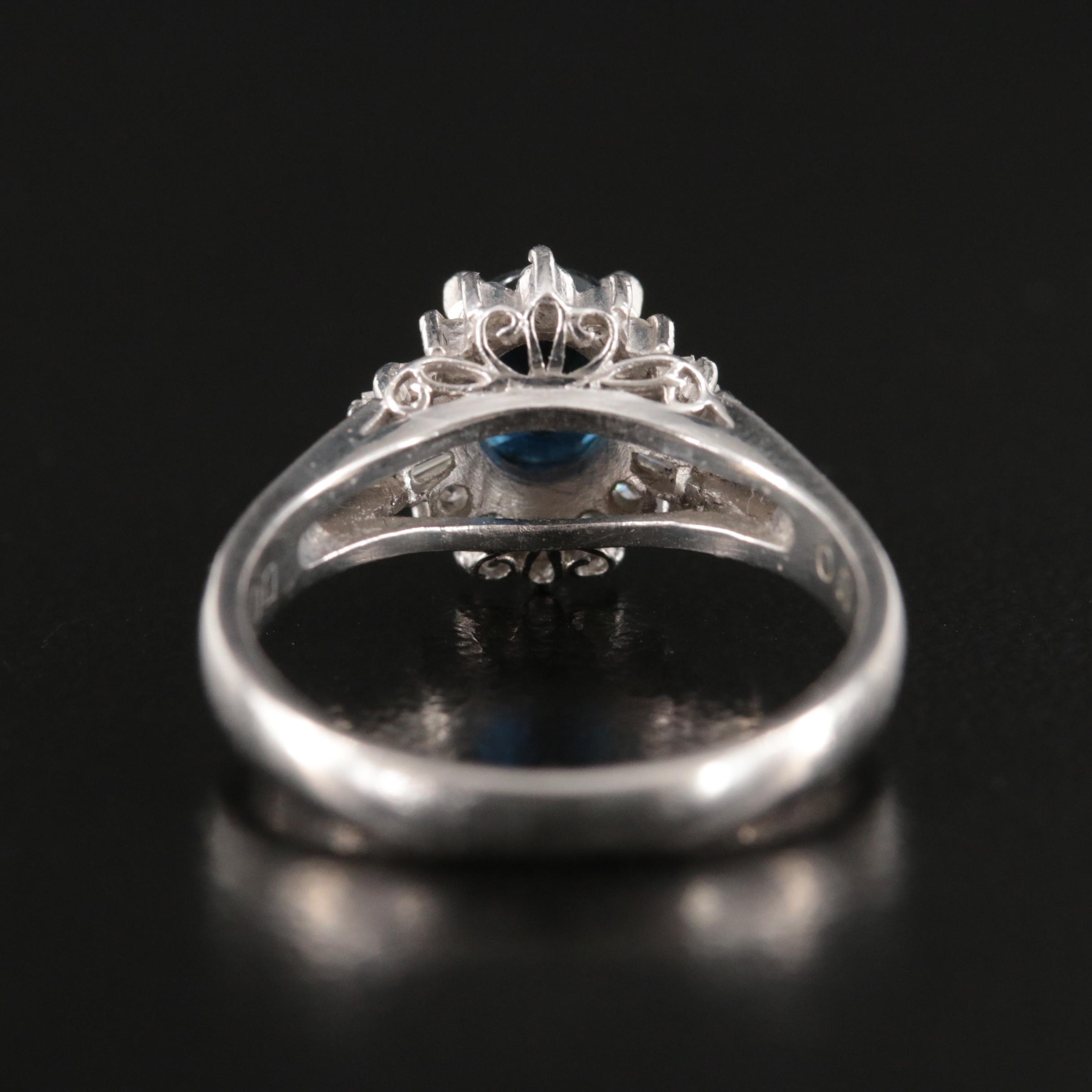 Platinum Sapphire and Diamond Ring