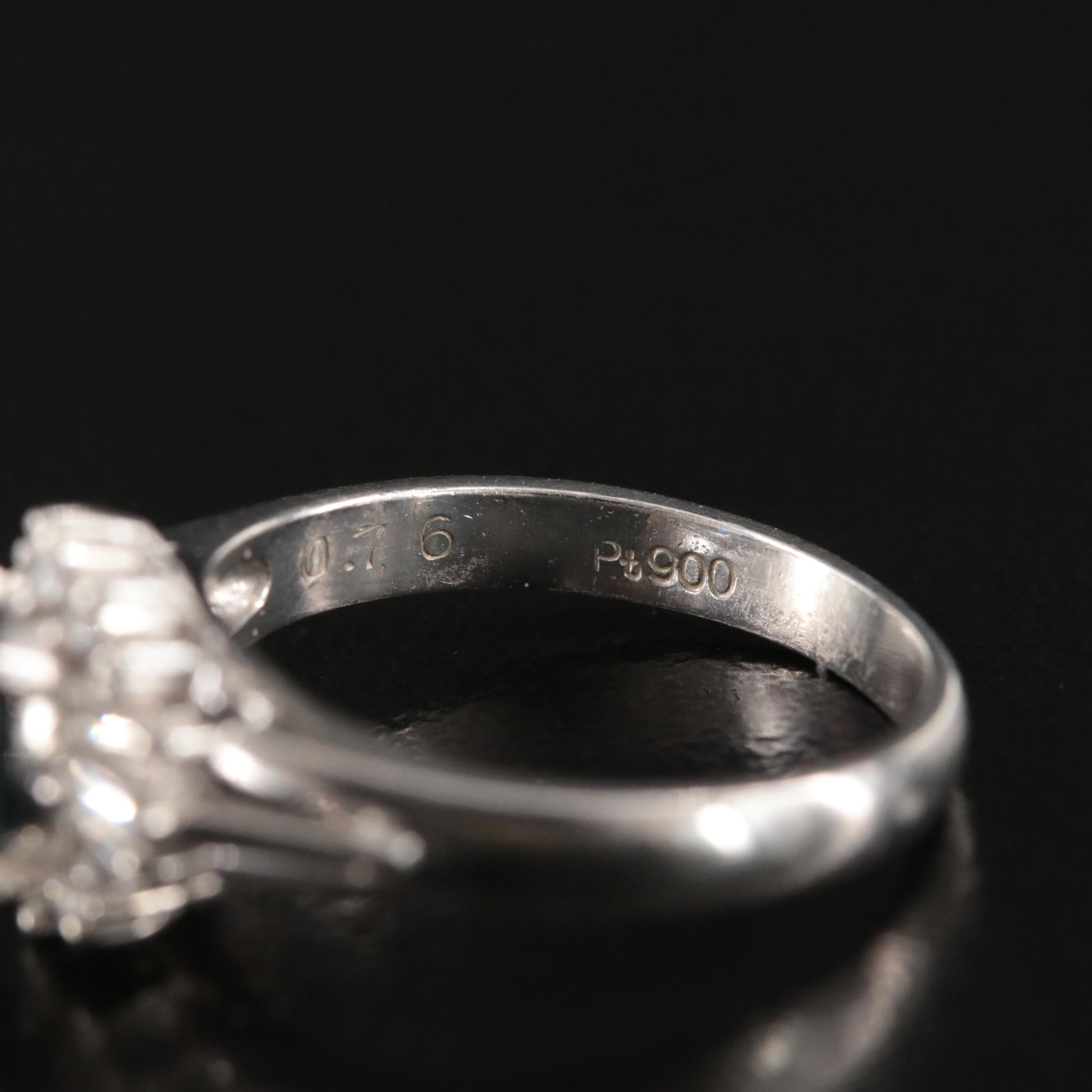 Platinum Sapphire and Diamond Ring