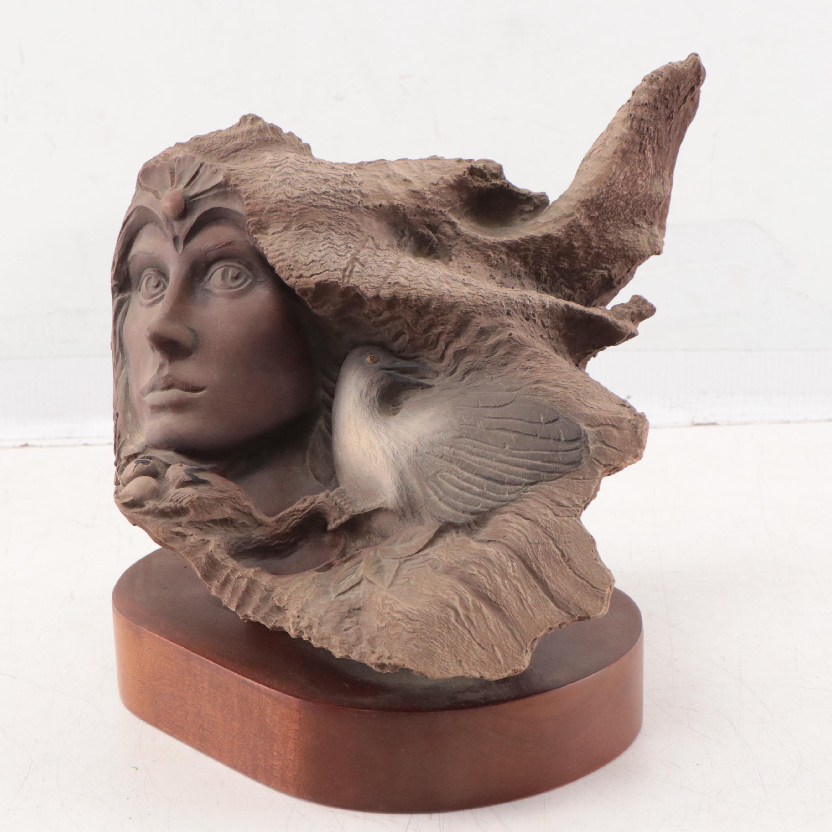 Rick Cain Resin Sculpture "Featherview," Circa 1975