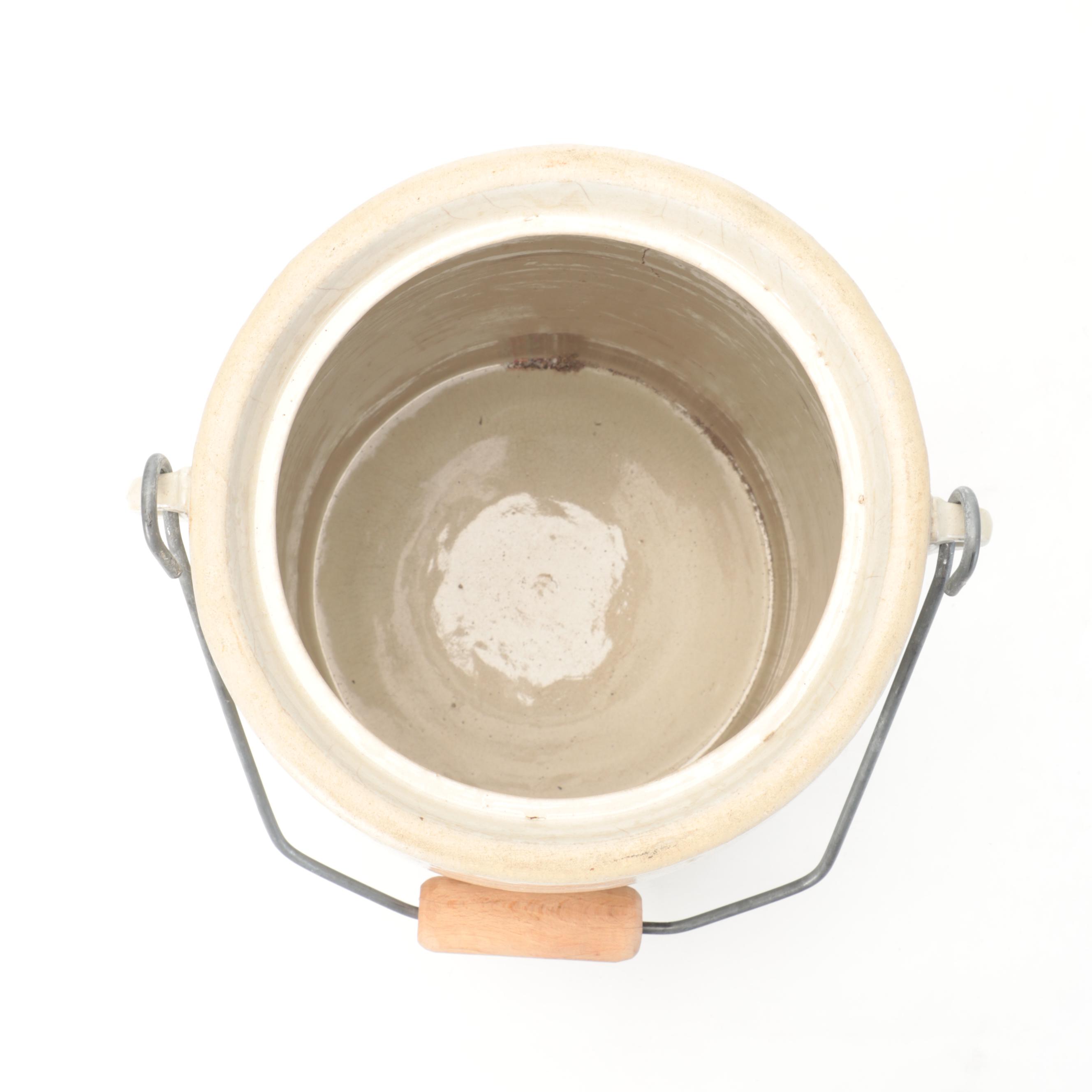 Western Stoneware Co. Five-Gallon Butter Churn with Dip Glazed Stoneware Crock