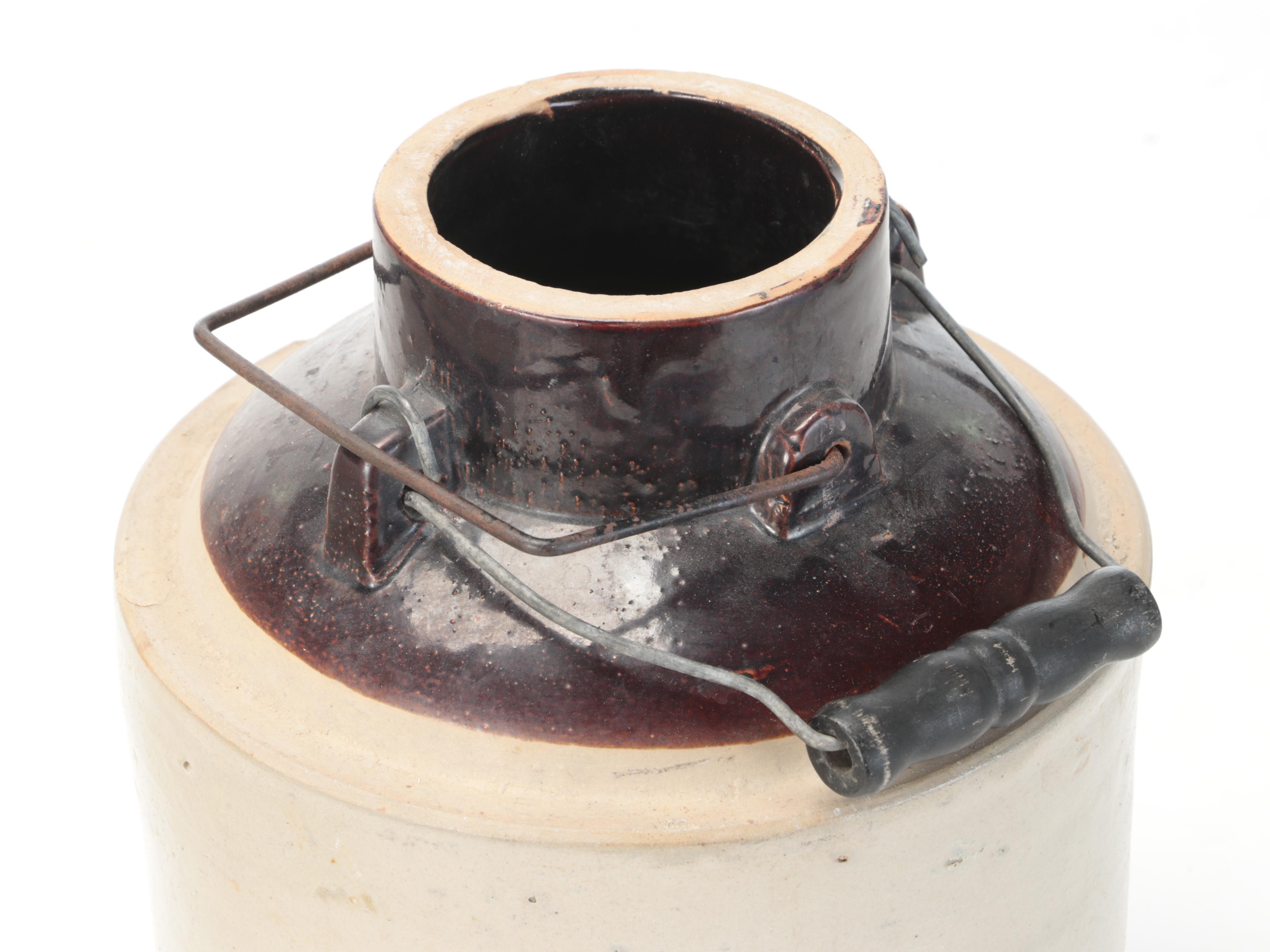 Western Stoneware Co. Five-Gallon Butter Churn with Dip Glazed Stoneware Crock