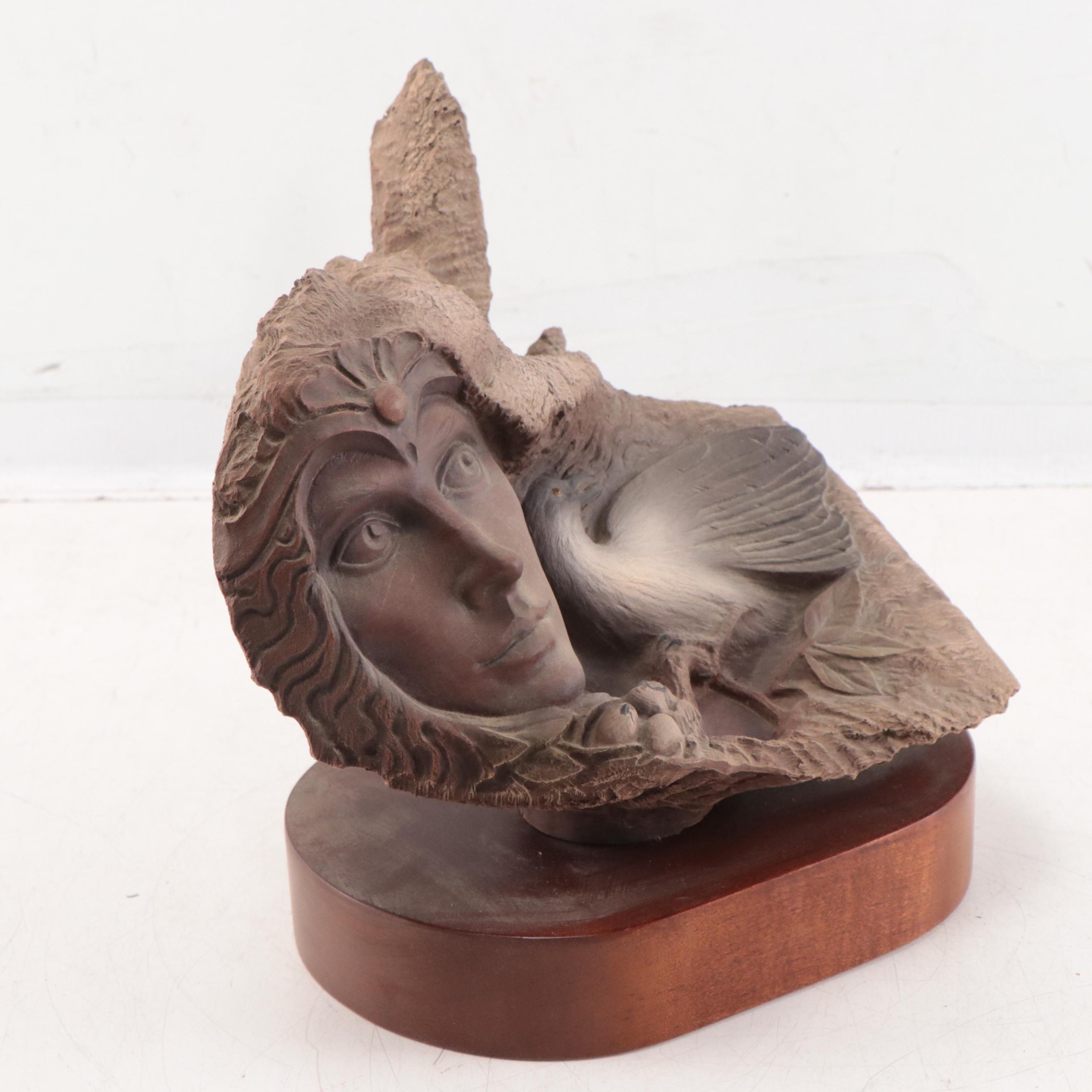 Rick Cain Resin Sculpture "Featherview," Circa 1975