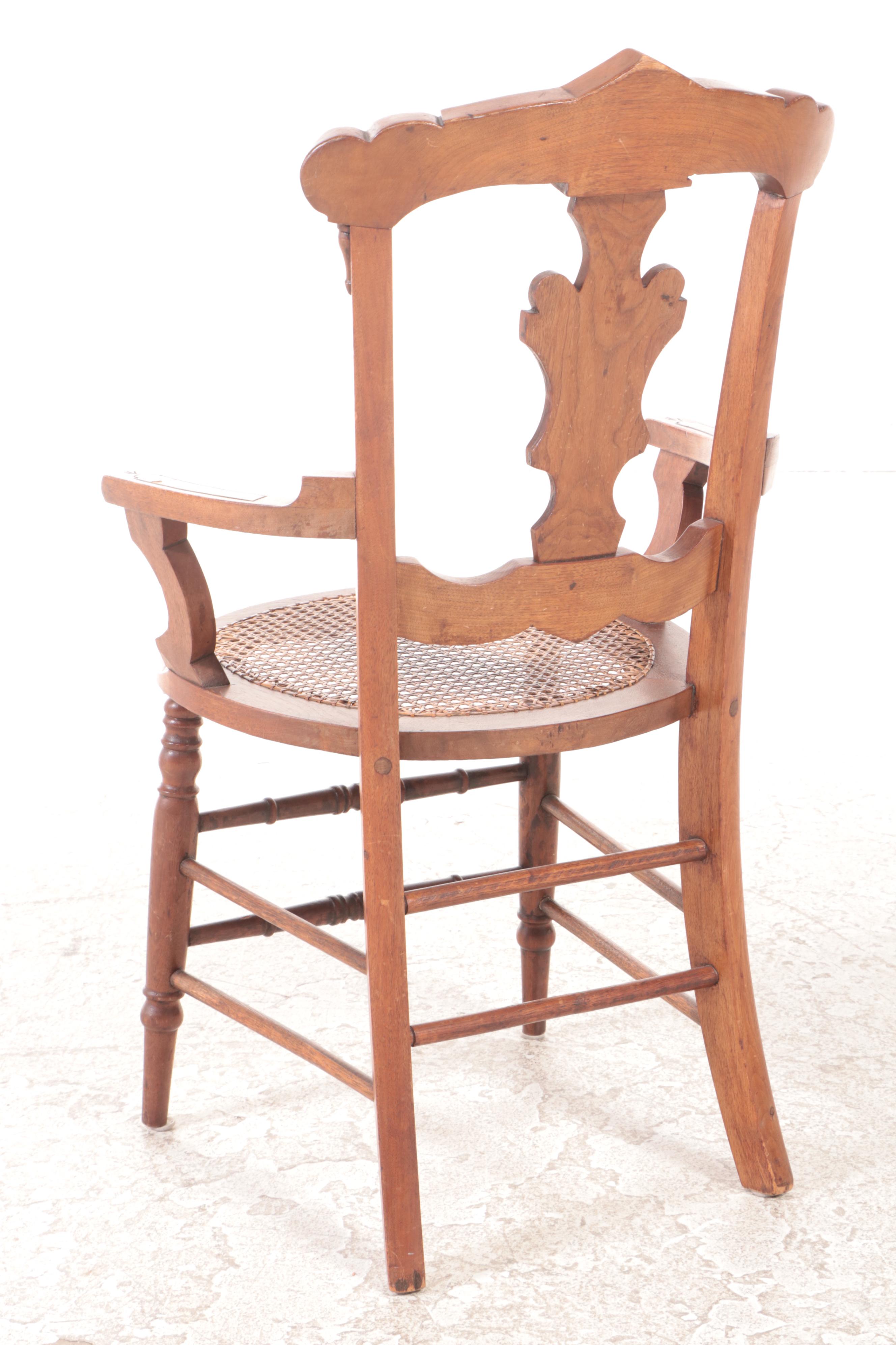 Six Victorian Walnut and Burl Walnut Armchairs, Late 19th Century