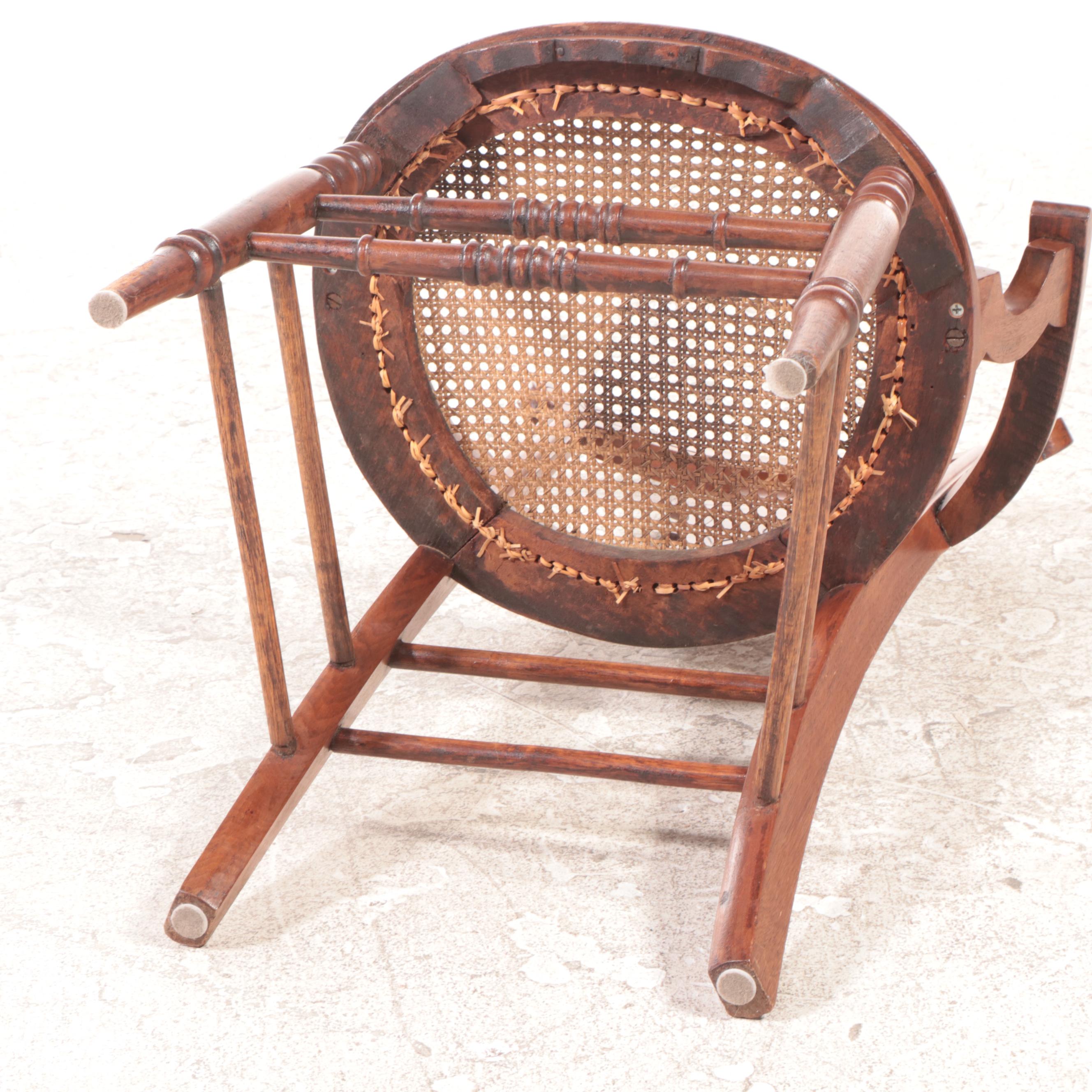 Six Victorian Walnut and Burl Walnut Armchairs, Late 19th Century