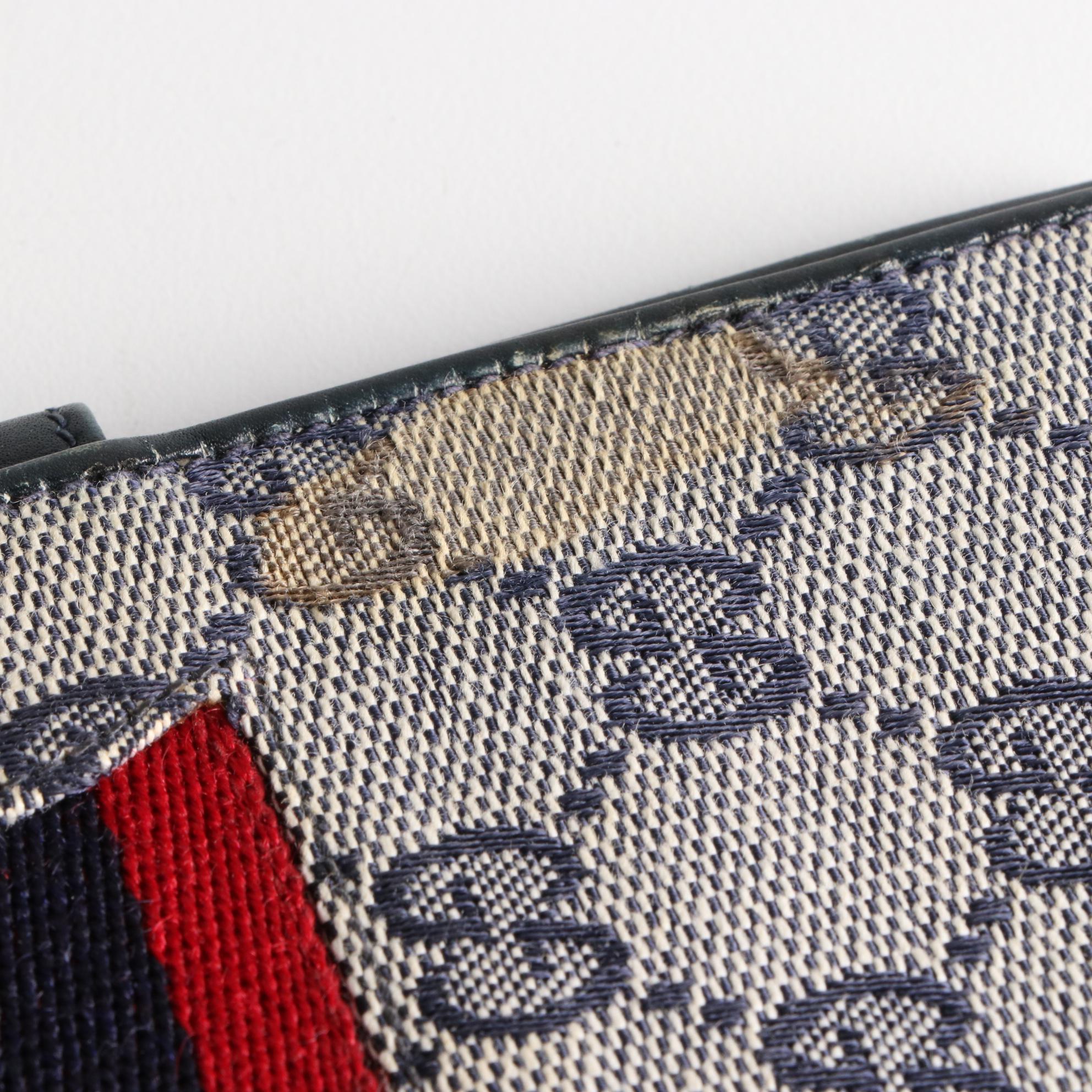 Gucci GG Canvas, Web Stripe, and Leather Passport Holder