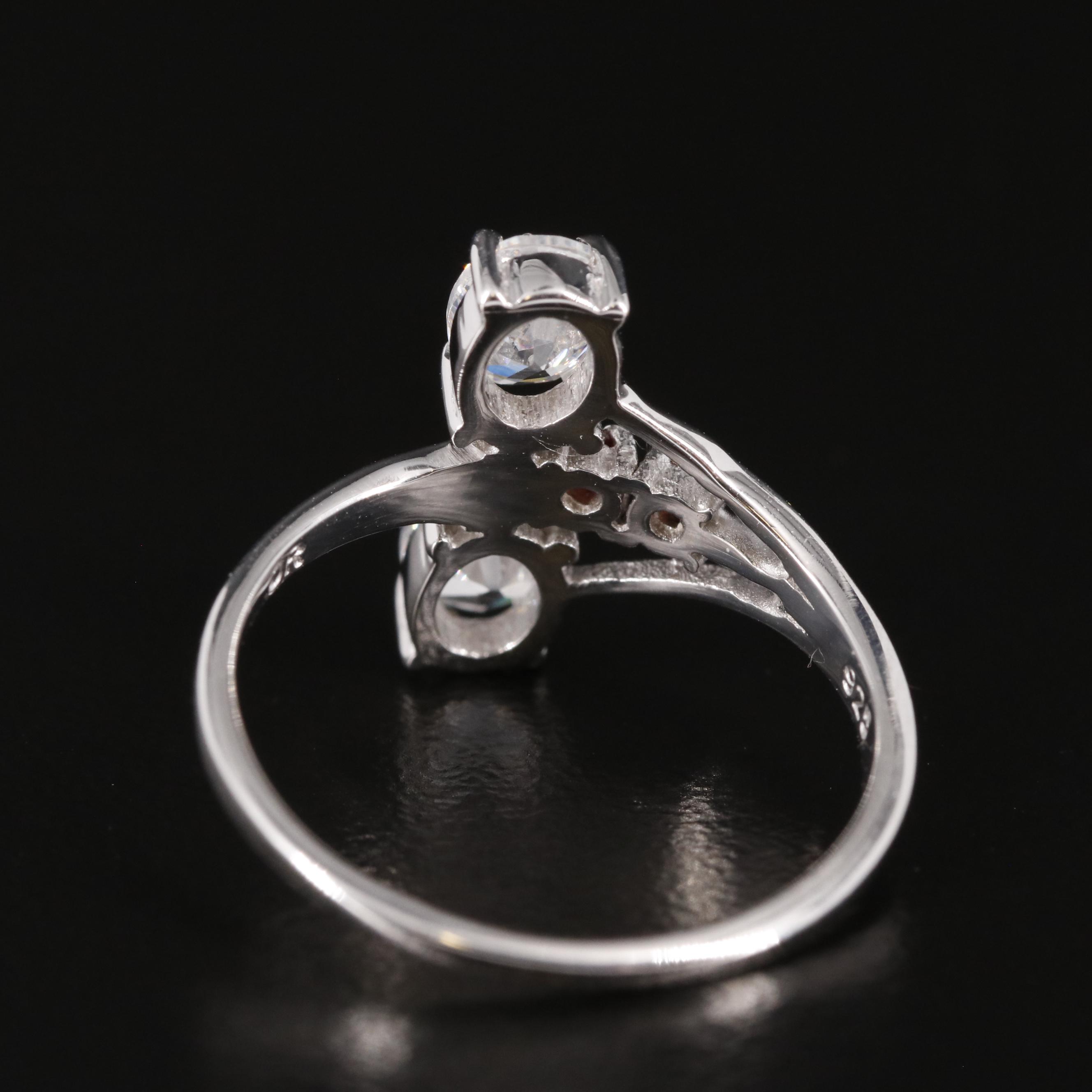 Sterling Cubic Zirconia and Garnet Ring