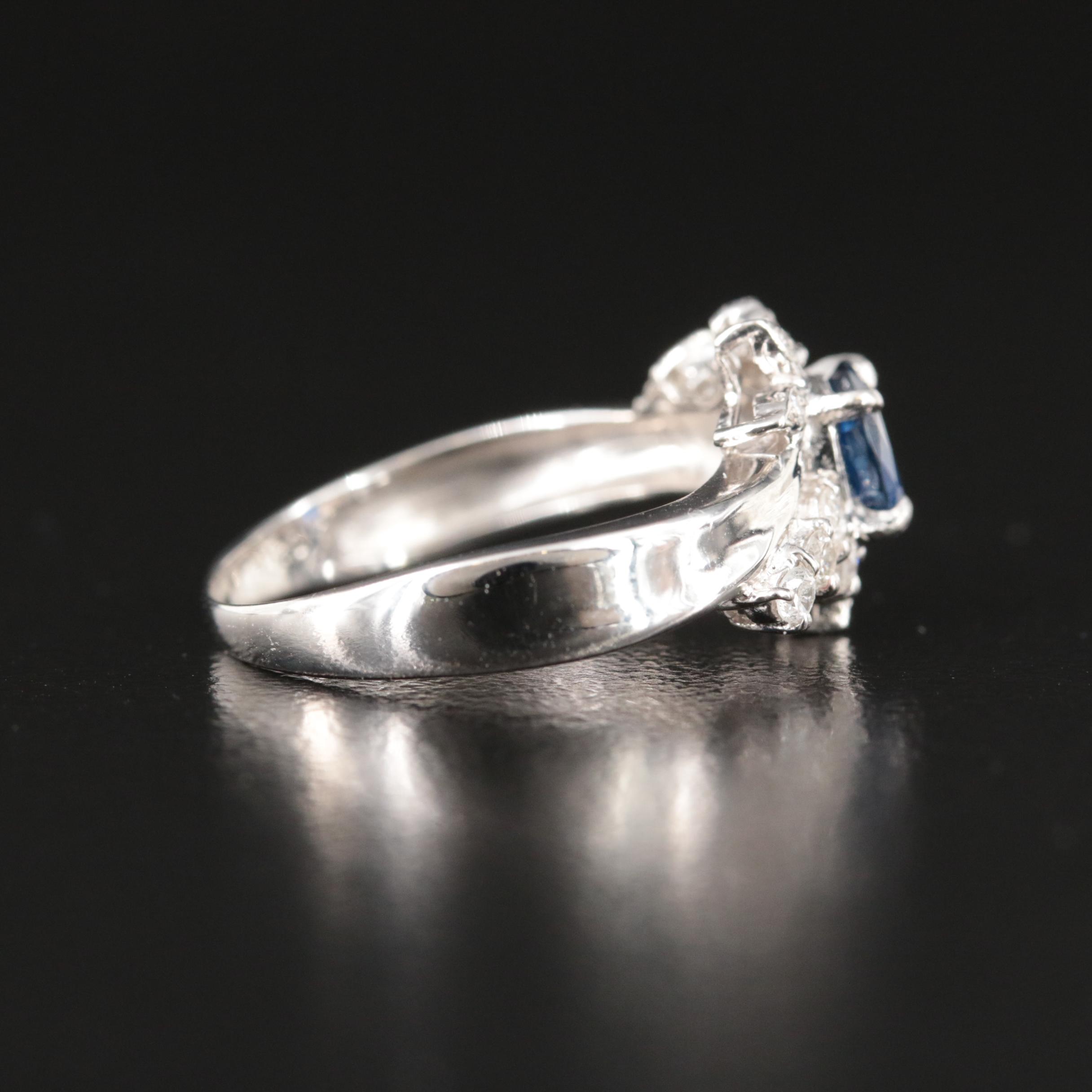 Platinum Sapphire and Diamond Ring