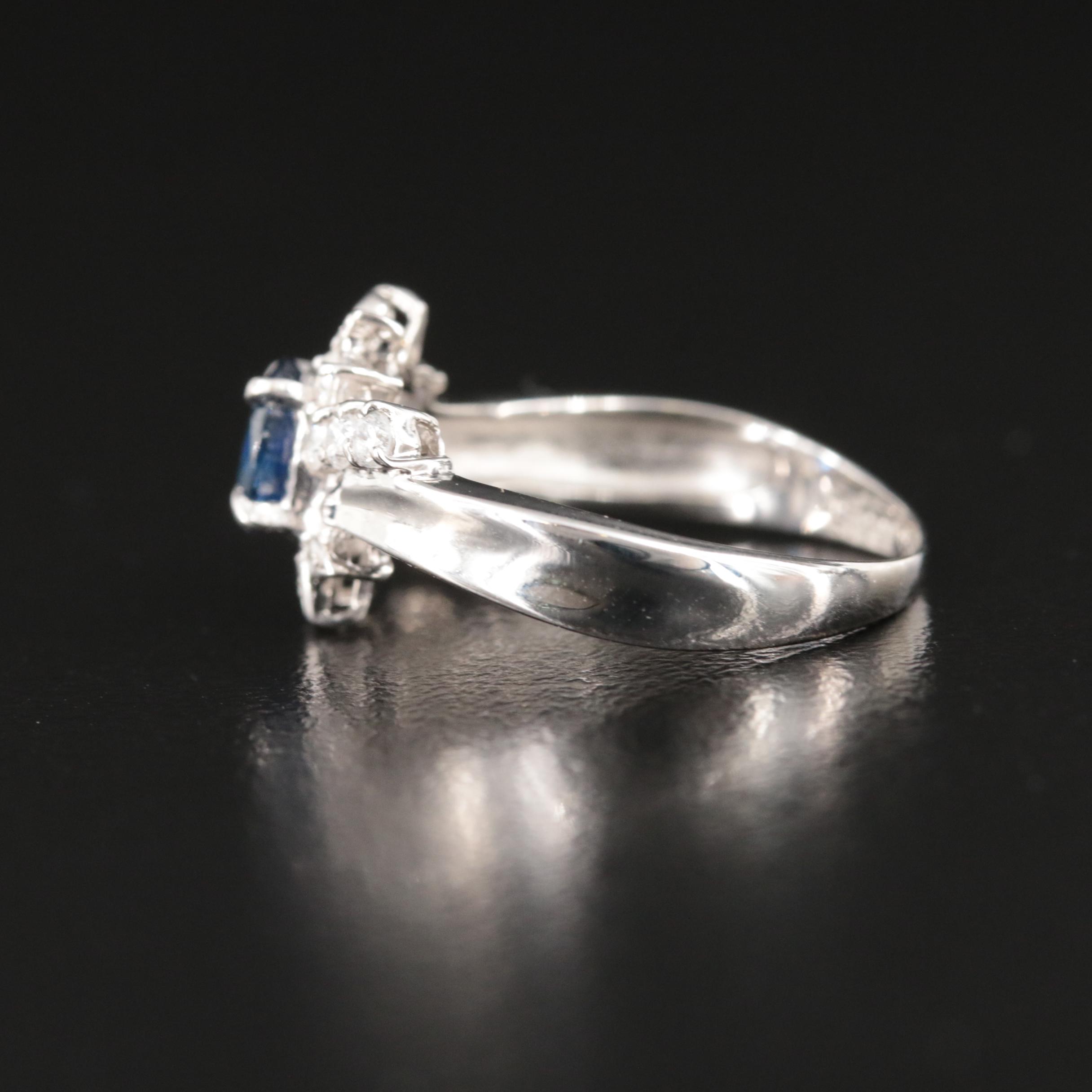 Platinum Sapphire and Diamond Ring