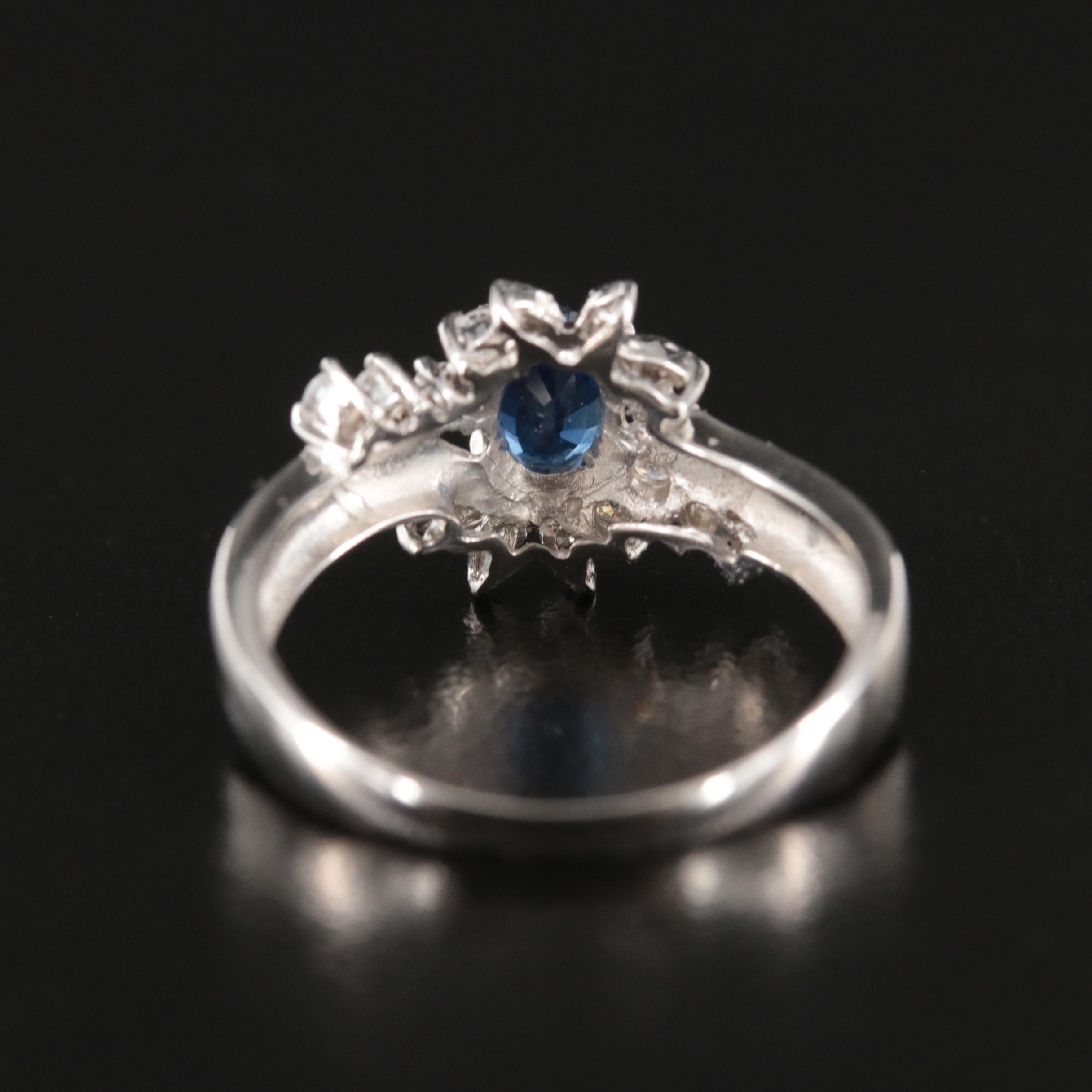 Platinum Sapphire and Diamond Ring