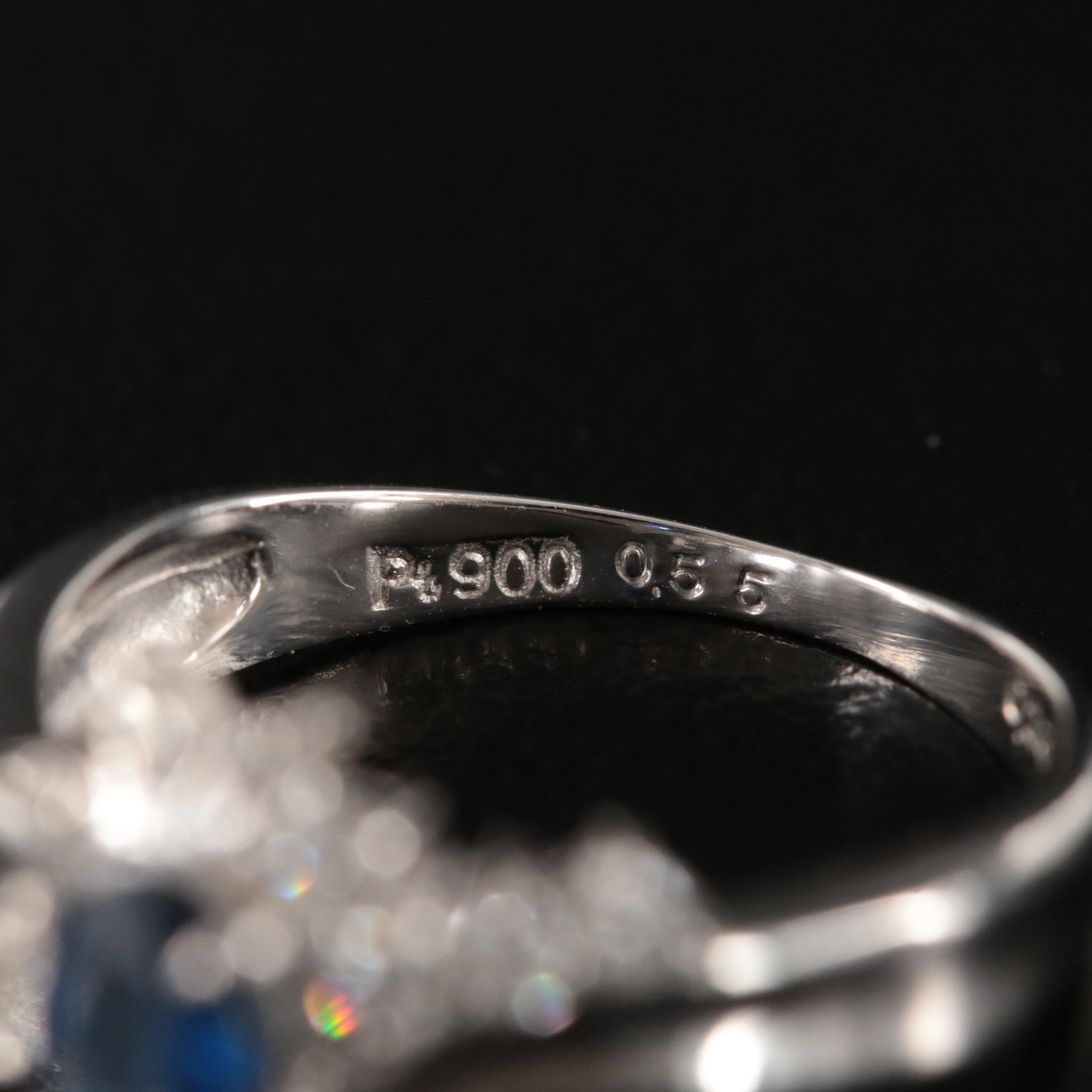 Platinum Sapphire and Diamond Ring