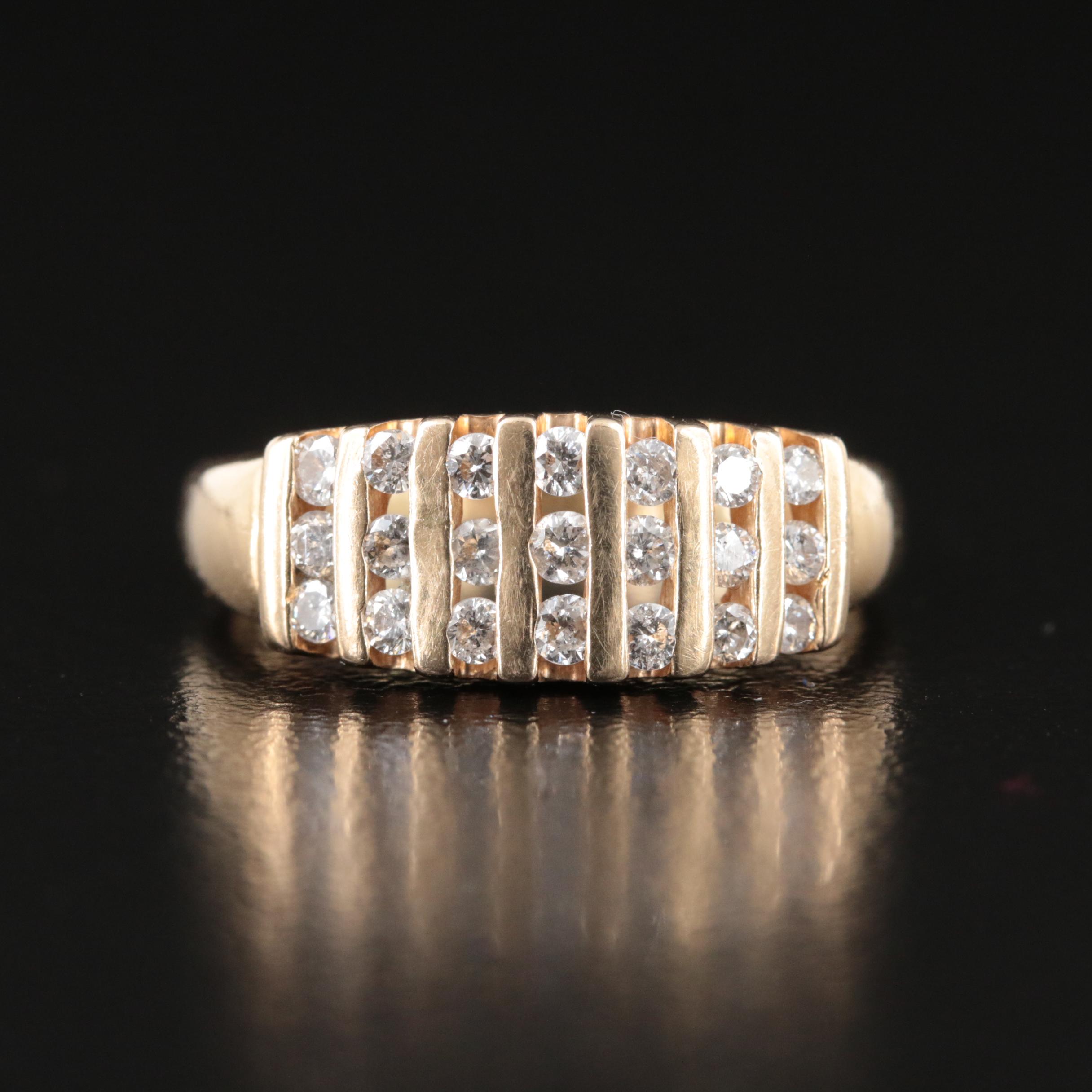14K 0.52 CTW Diamond Multi-Row Ring