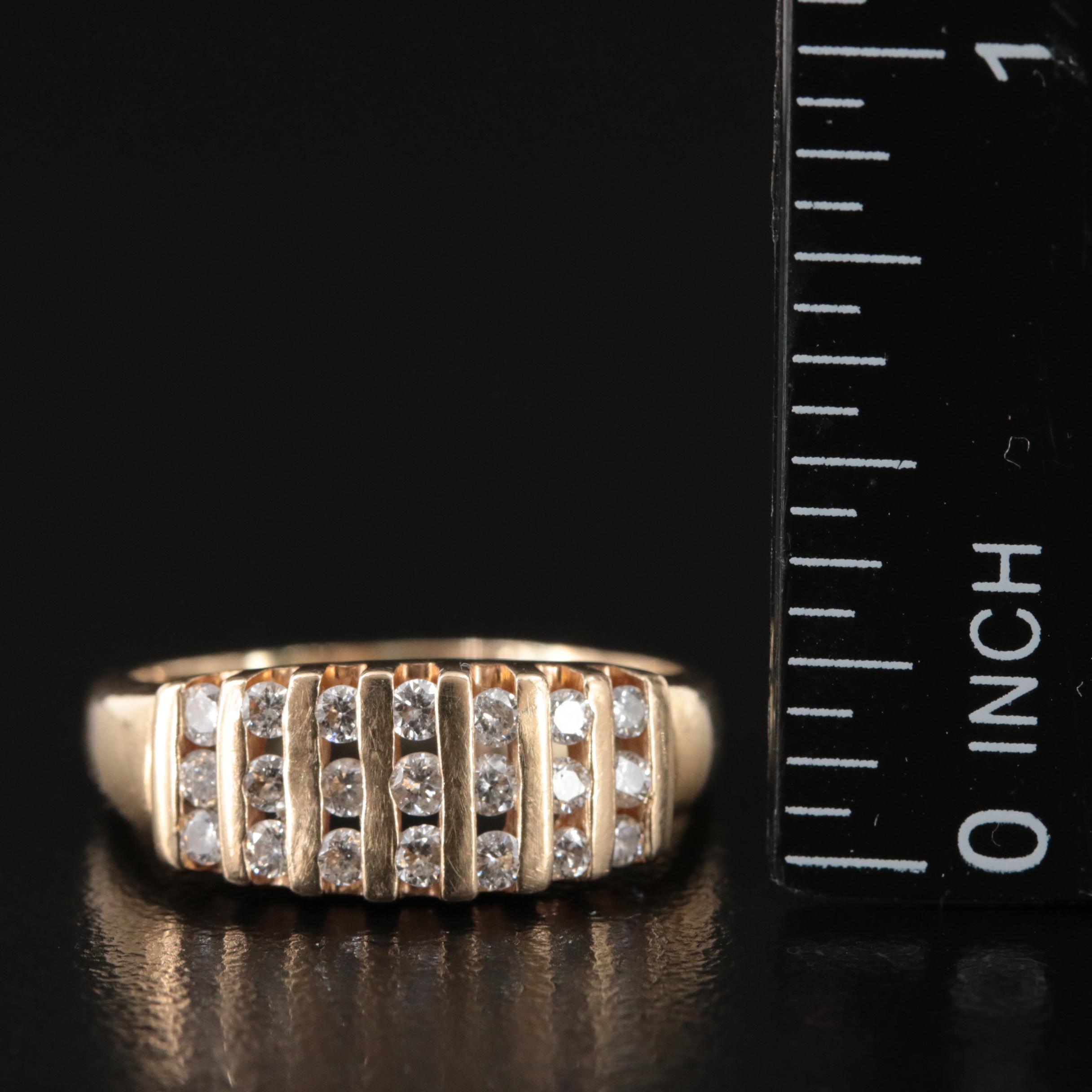 14K 0.52 CTW Diamond Multi-Row Ring