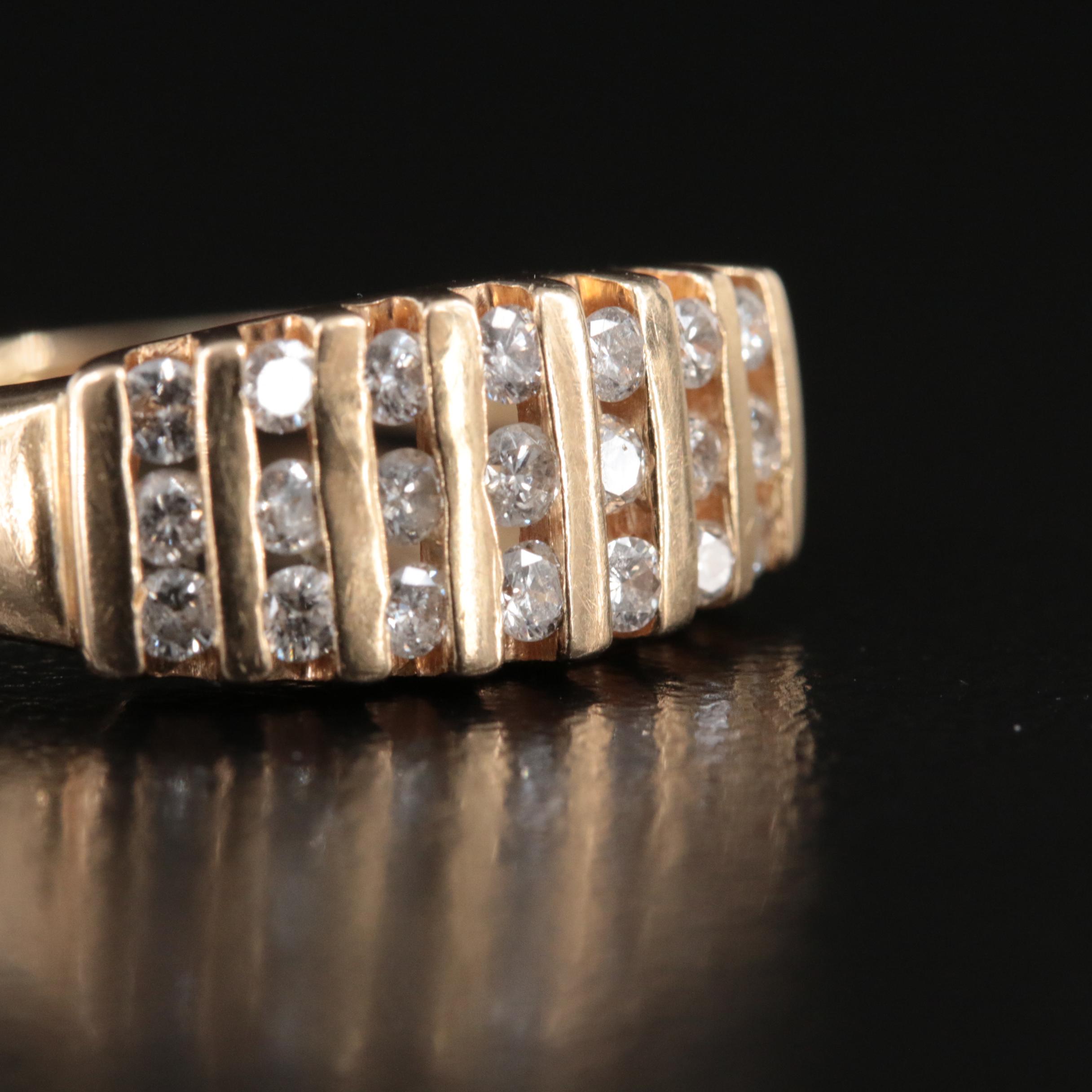 14K 0.52 CTW Diamond Multi-Row Ring