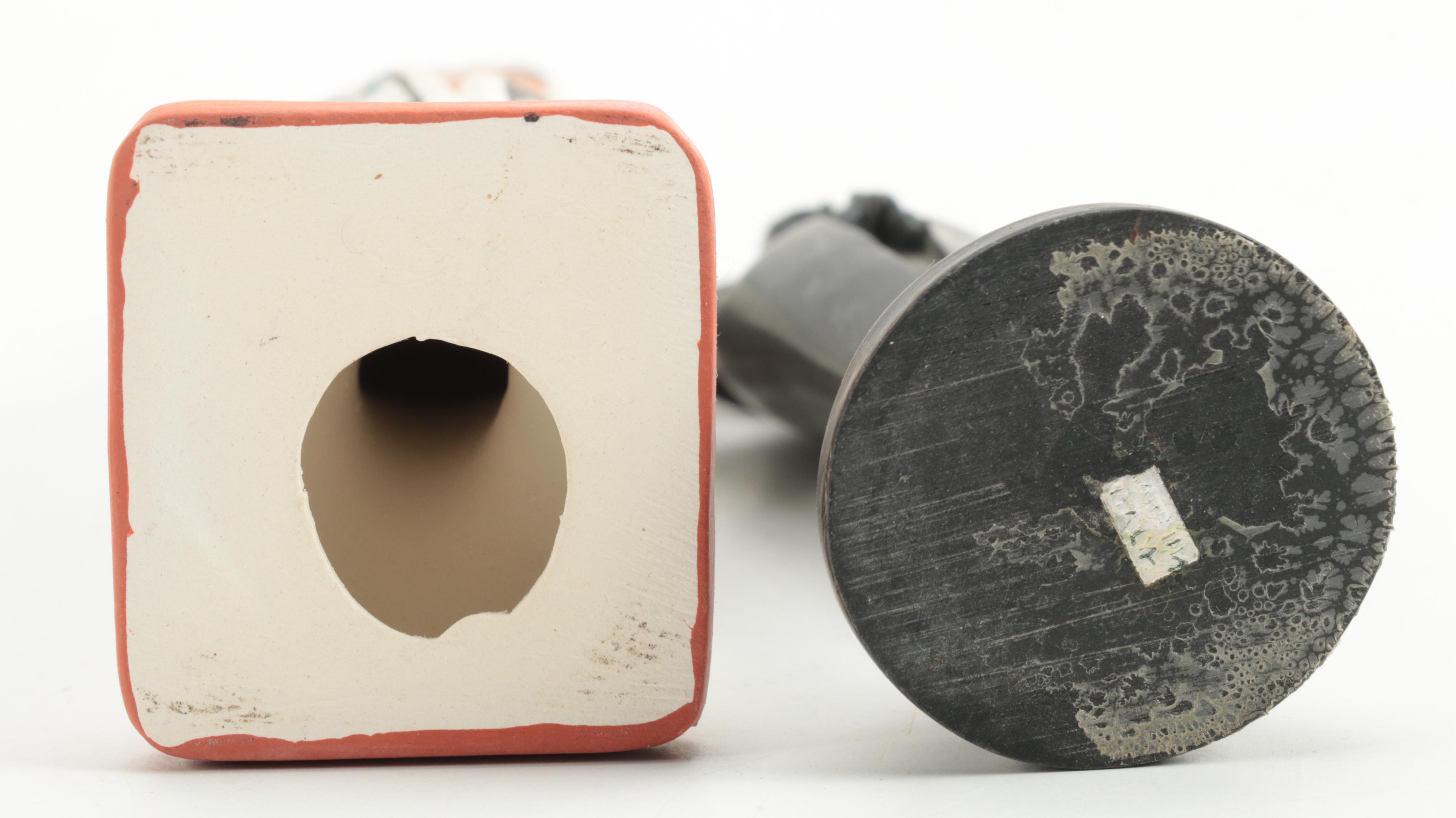 Bianchi Black Glazed with Southwestern Style Madonna and Metal Cross