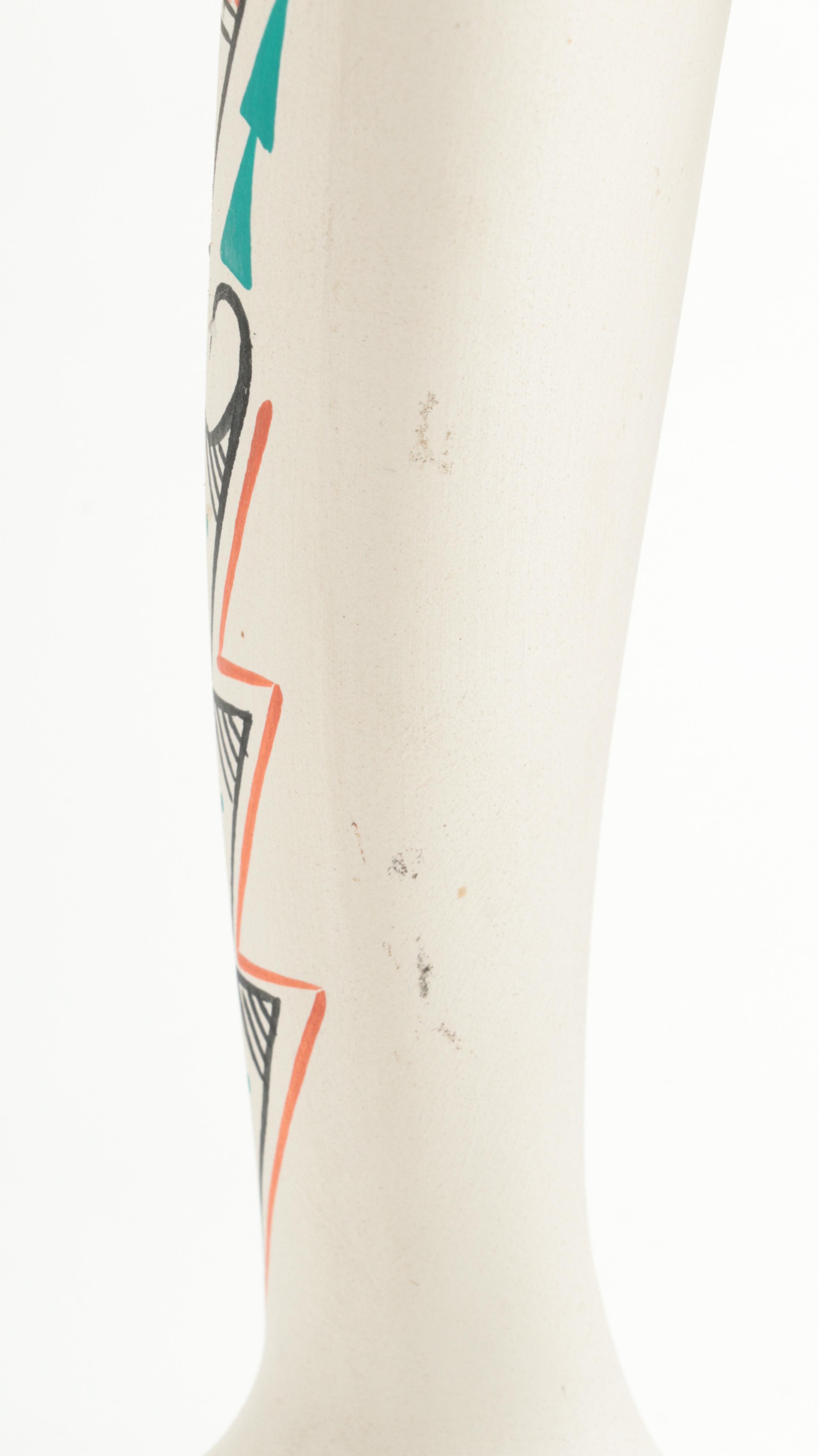 Bianchi Black Glazed with Southwestern Style Madonna and Metal Cross