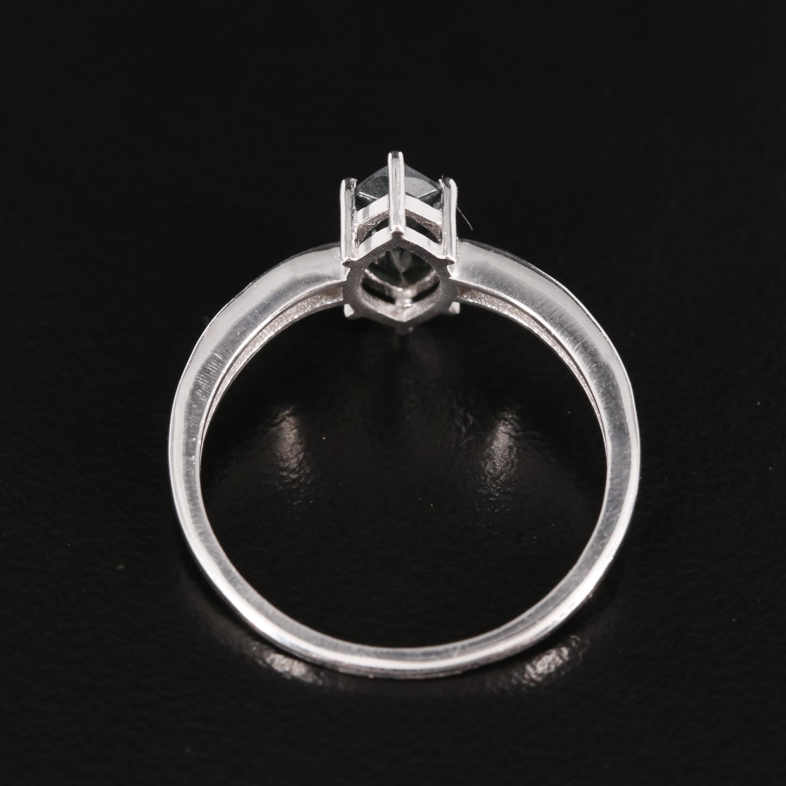 Sterling Sapphire and Diamond Ring