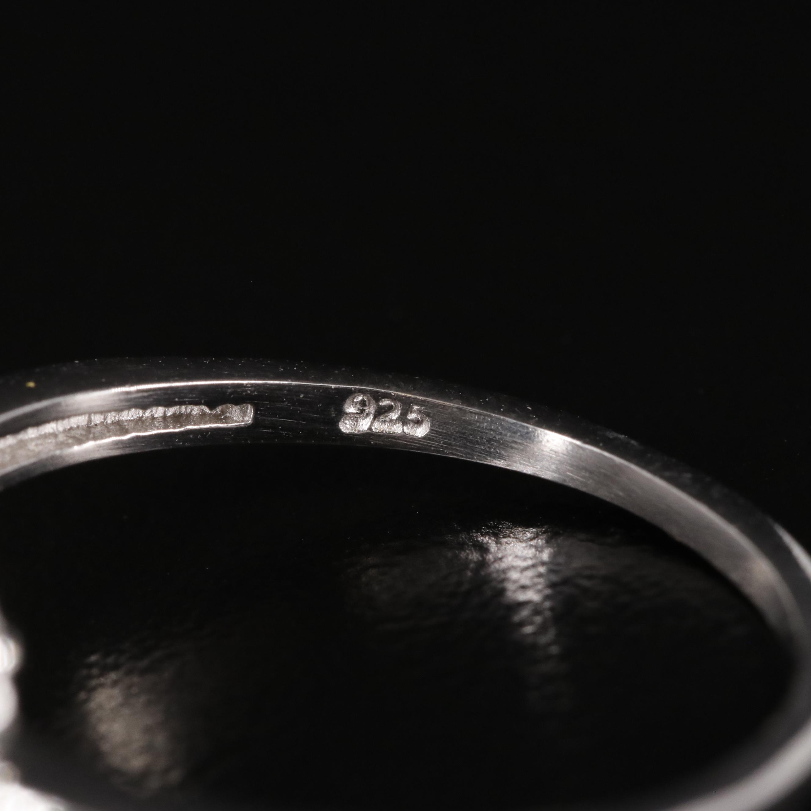 Sterling Sapphire and Diamond Ring