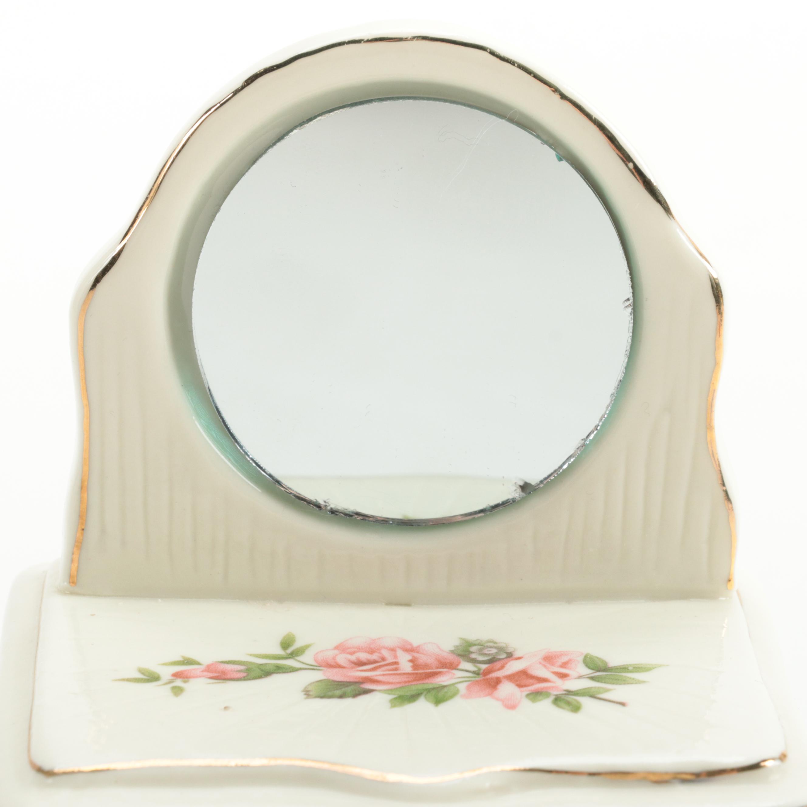 Dresser-Form Ceramic Box with Mirror