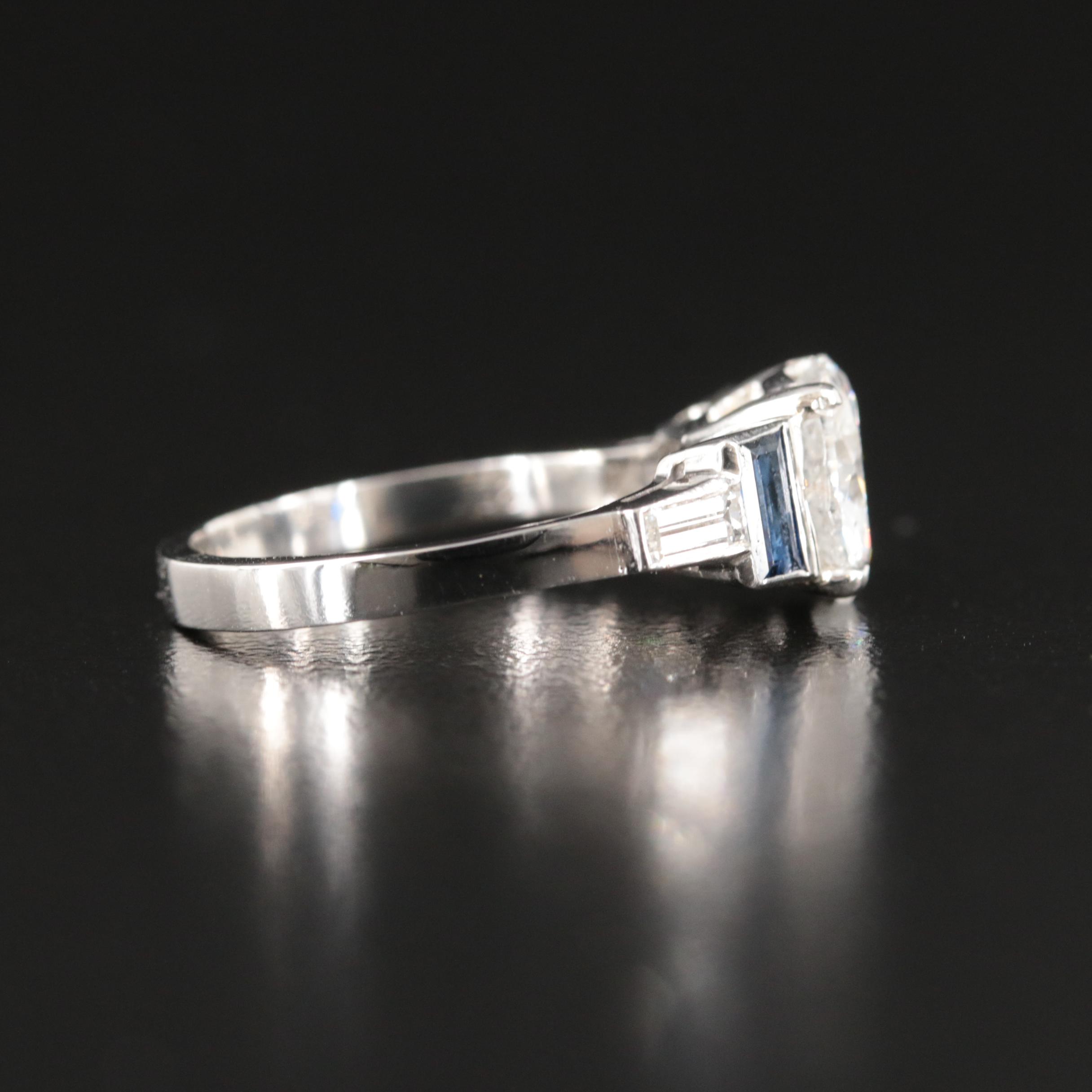 Platinum 2.53 CTW Diamond and Sapphire Ring