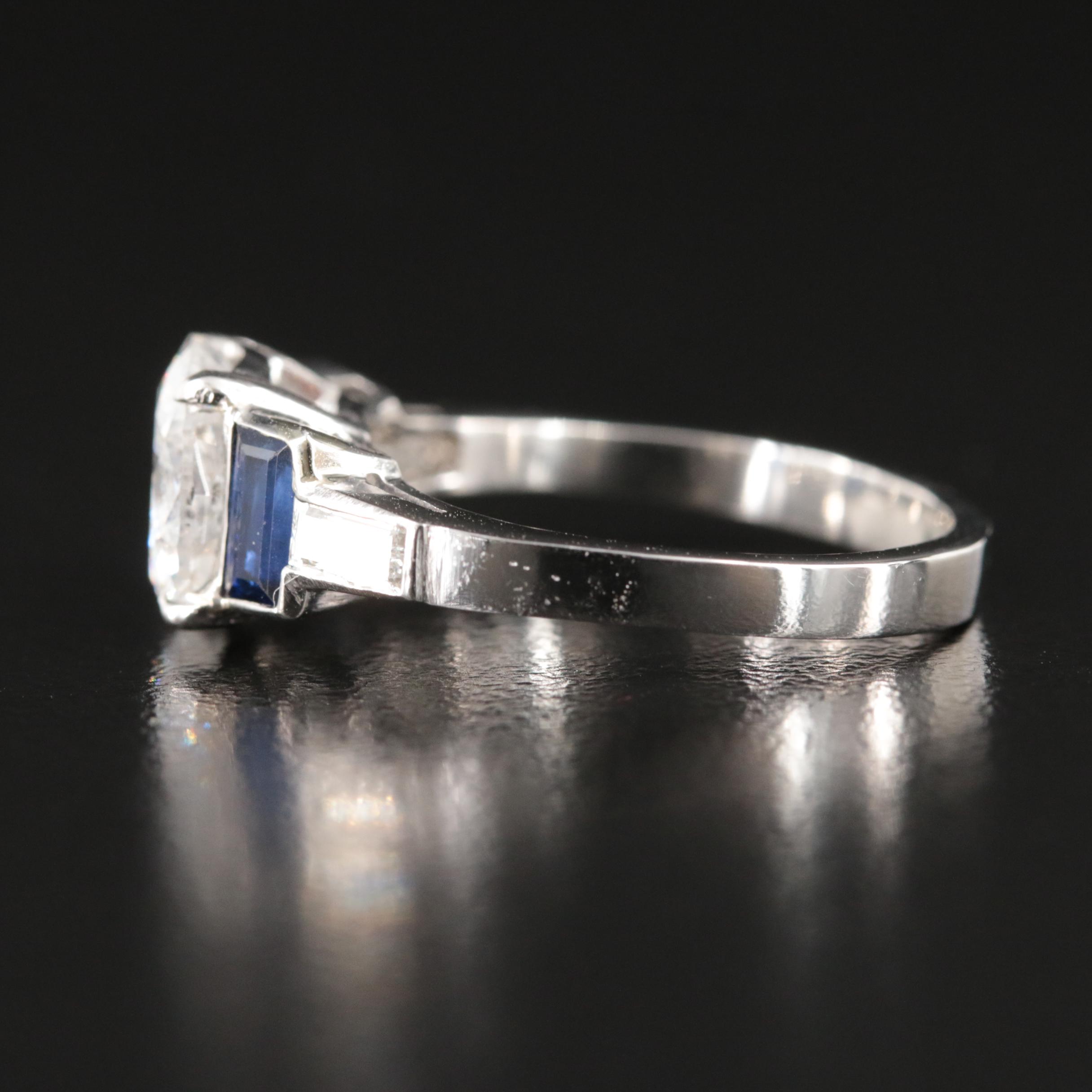 Platinum 2.53 CTW Diamond and Sapphire Ring