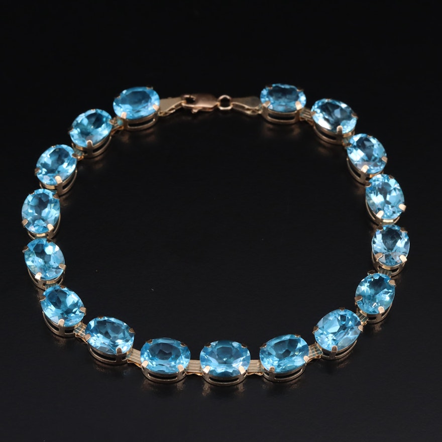 10K Sky Blue Topaz Bracelet