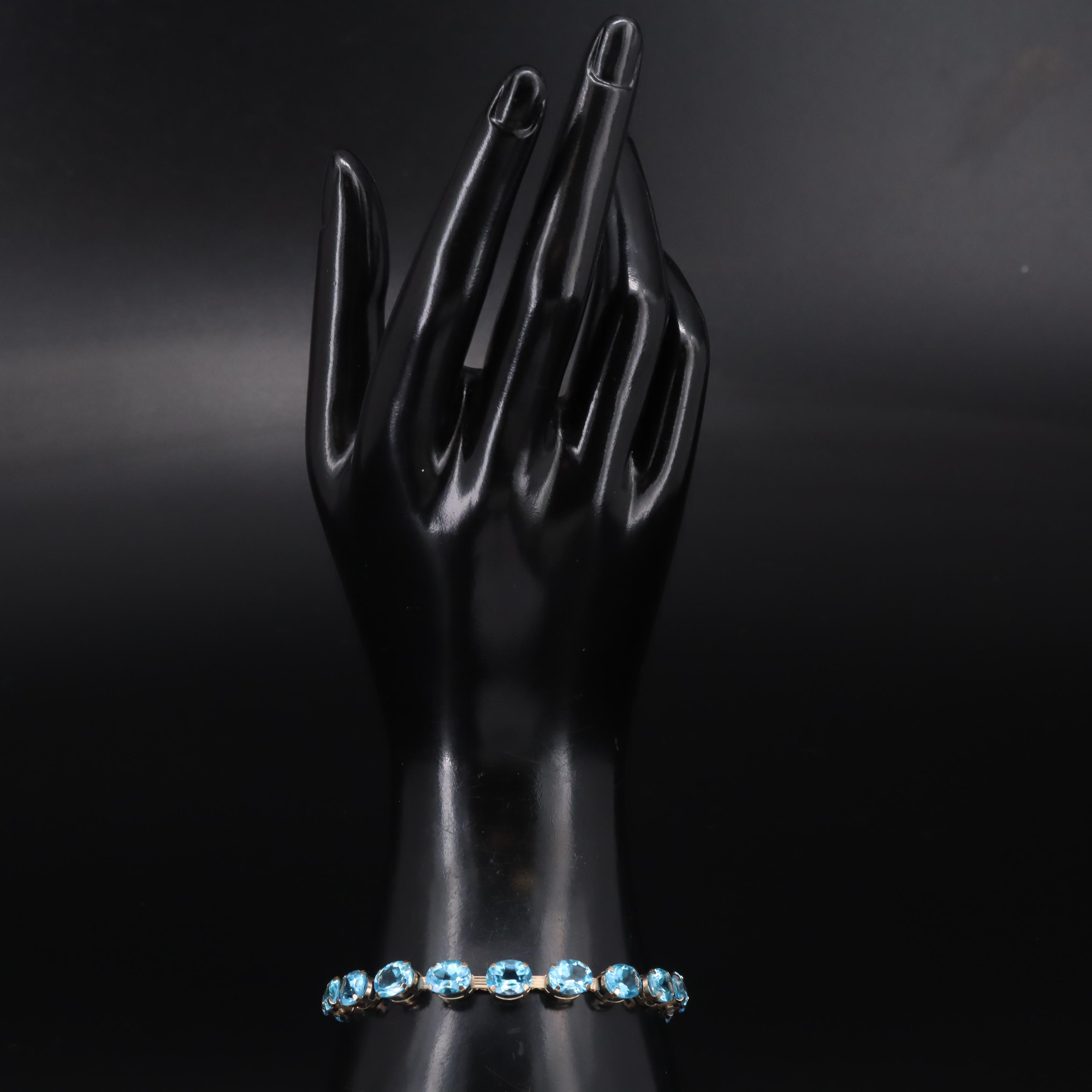 10K Sky Blue Topaz Bracelet