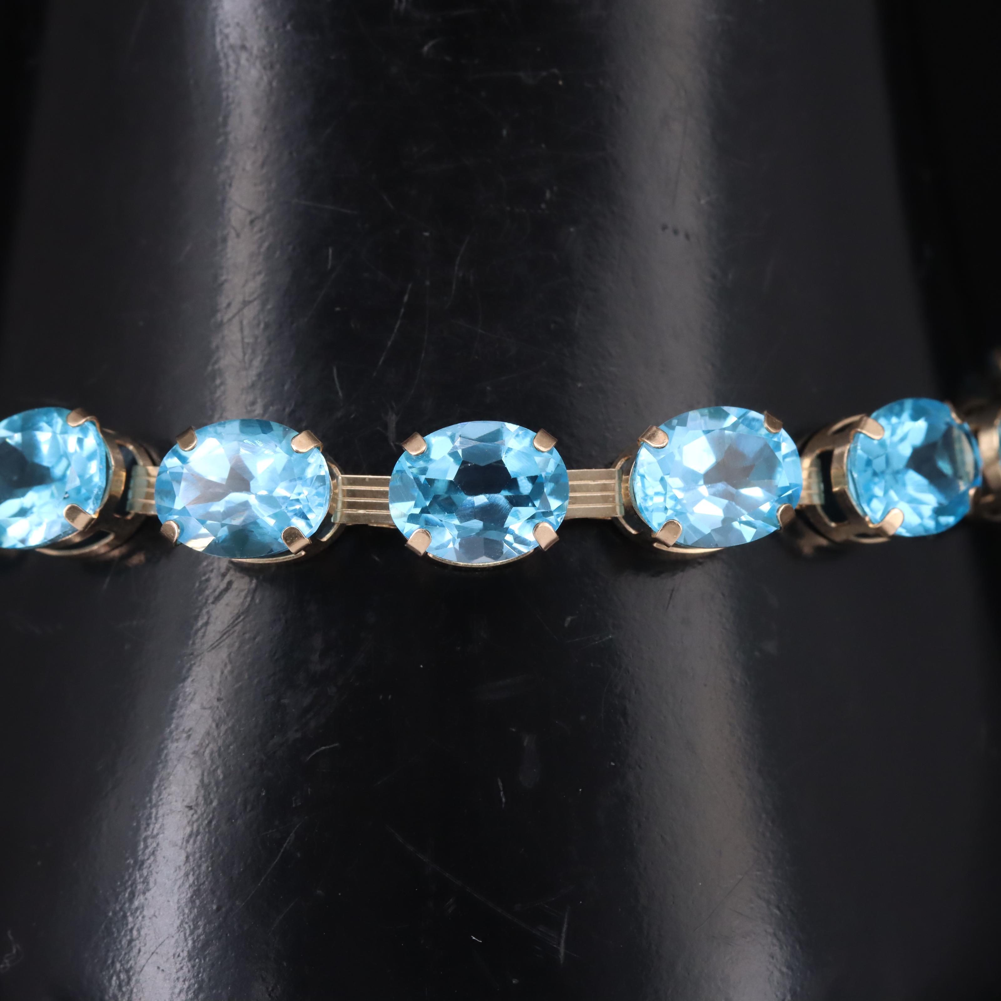 10K Sky Blue Topaz Bracelet