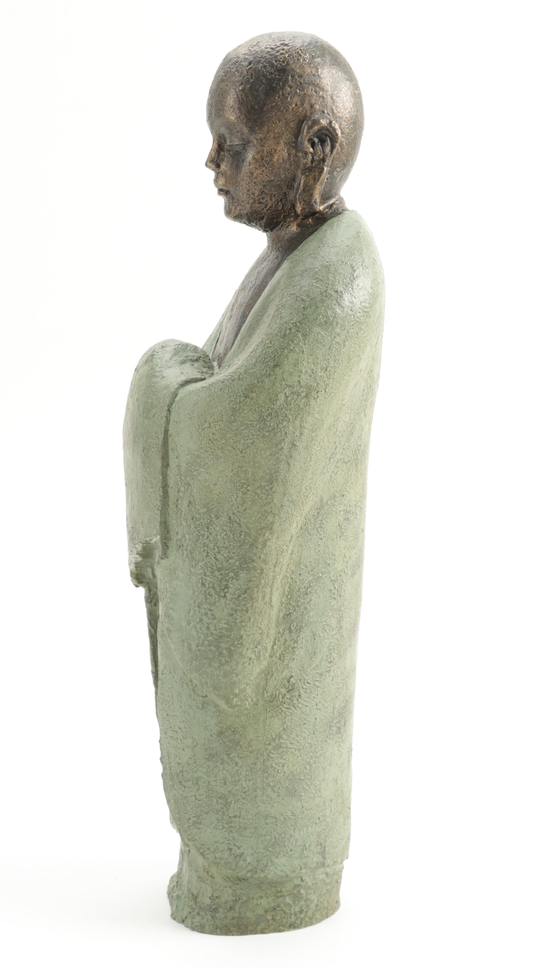 Composite Standing Buddhist Monk Figurine