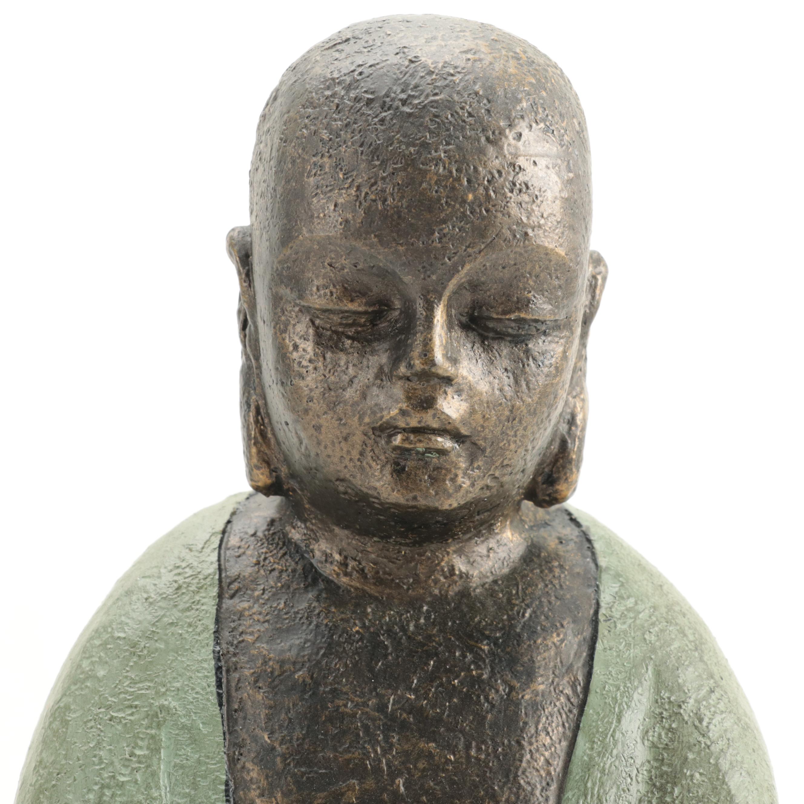 Composite Standing Buddhist Monk Figurine