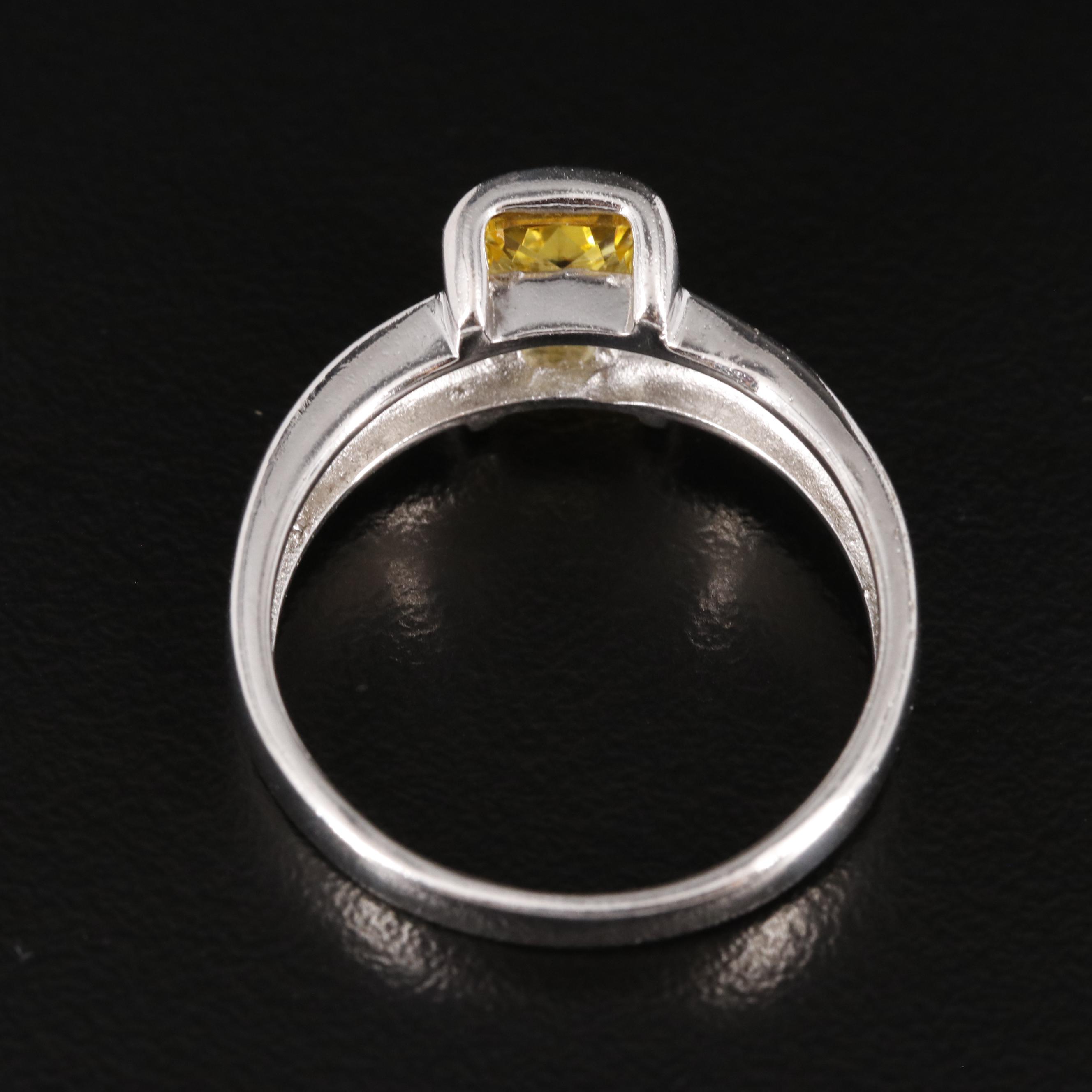 Sterling Cubic Zirconia Tapered Ring