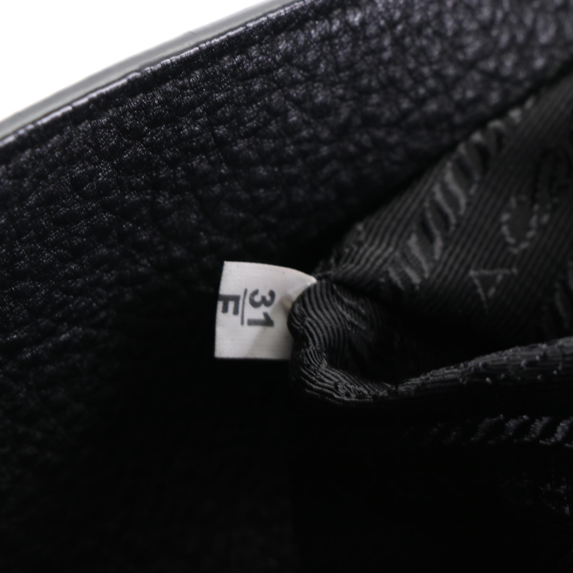 Prada Tote Bag in Black Vitello Daino Leather