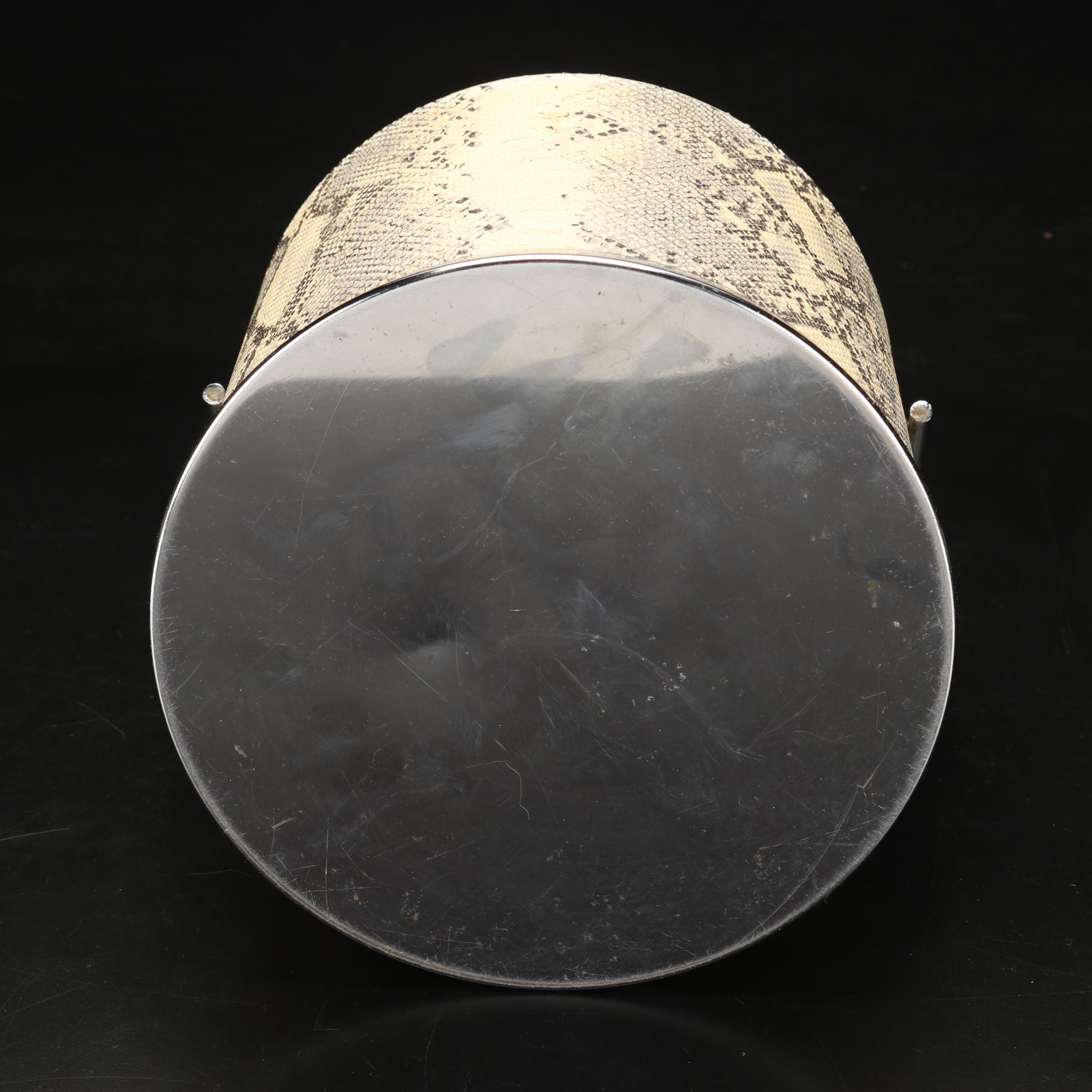 Claret Wine Glasses, Crystal Decanter, and Snakeskin Printed Ice Bucket