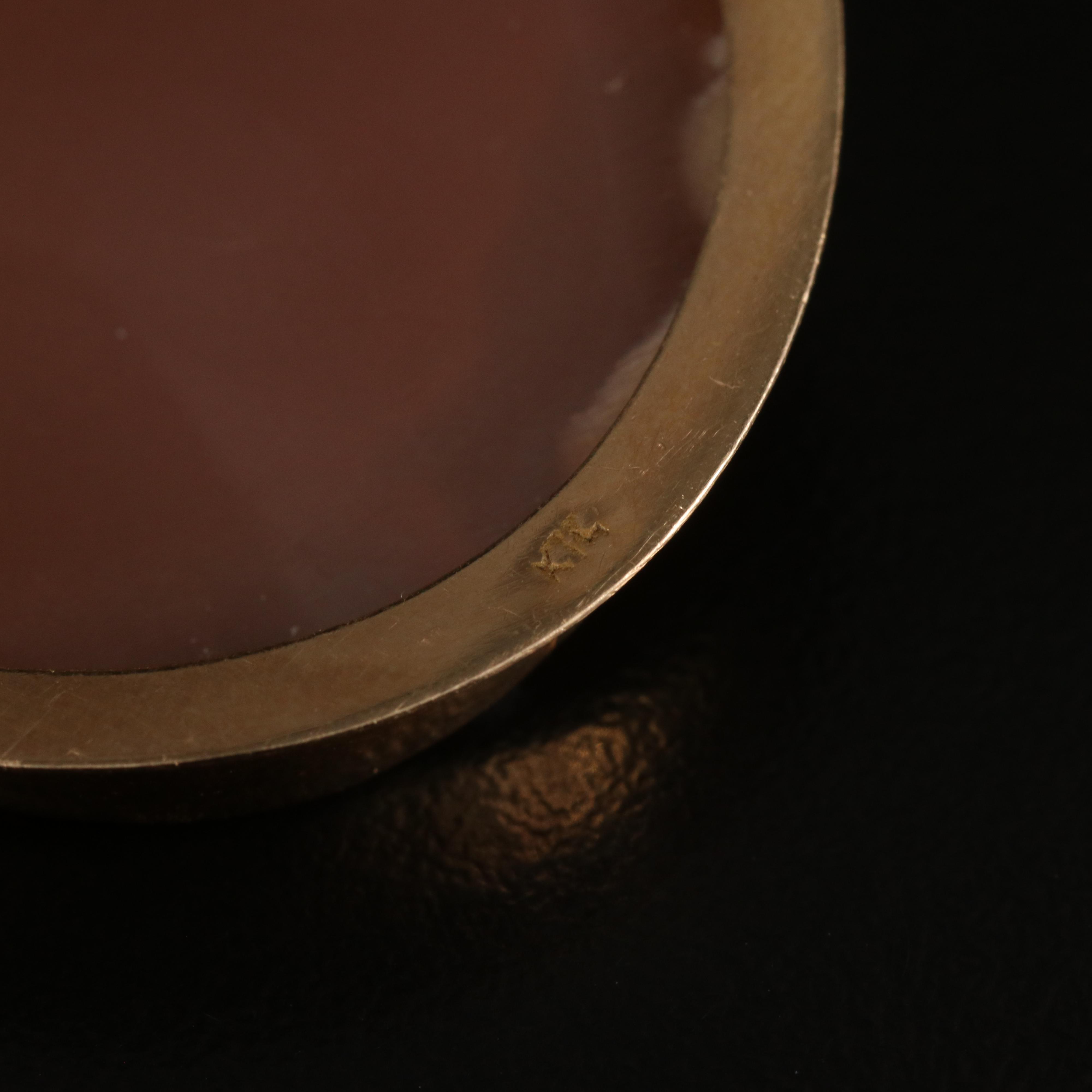 14K "Erato" Shell Cameo Converter Brooch