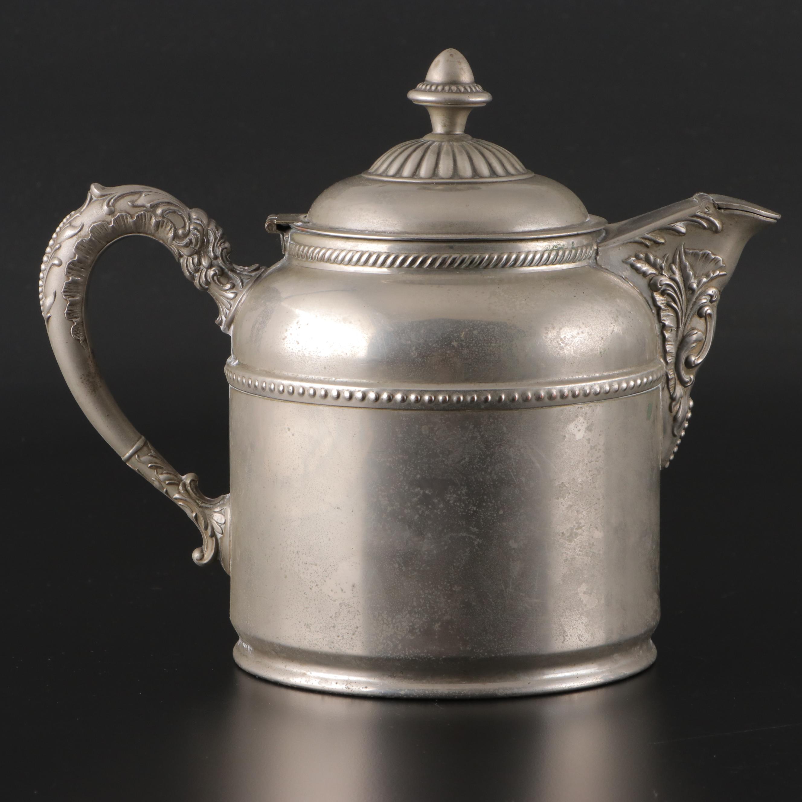 Rochester Stamping Co. Silver Plate Tea Kettle and Teapot, Early 20th Century