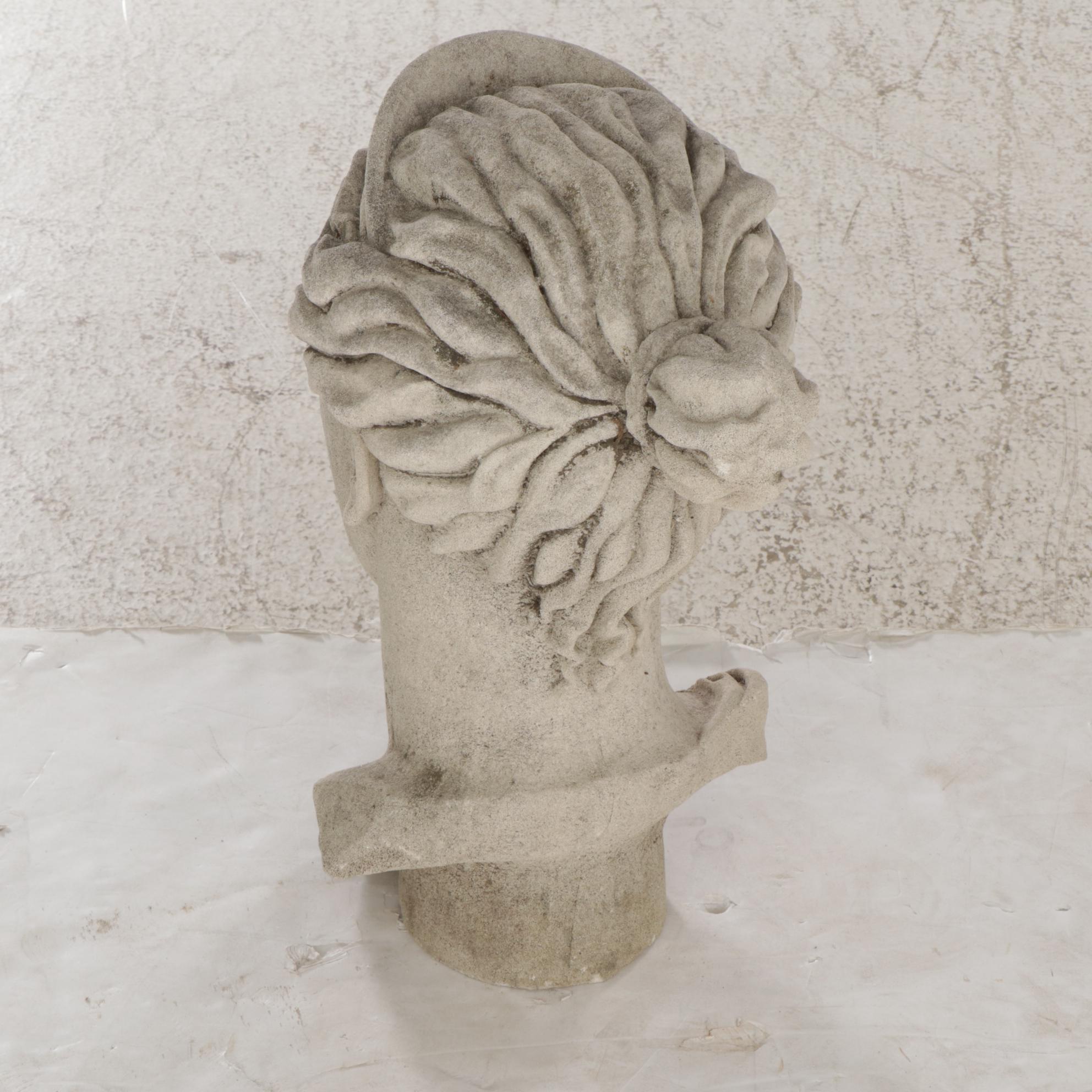 Concrete Bust Sculpture After Phidias "Lemnian Athena"