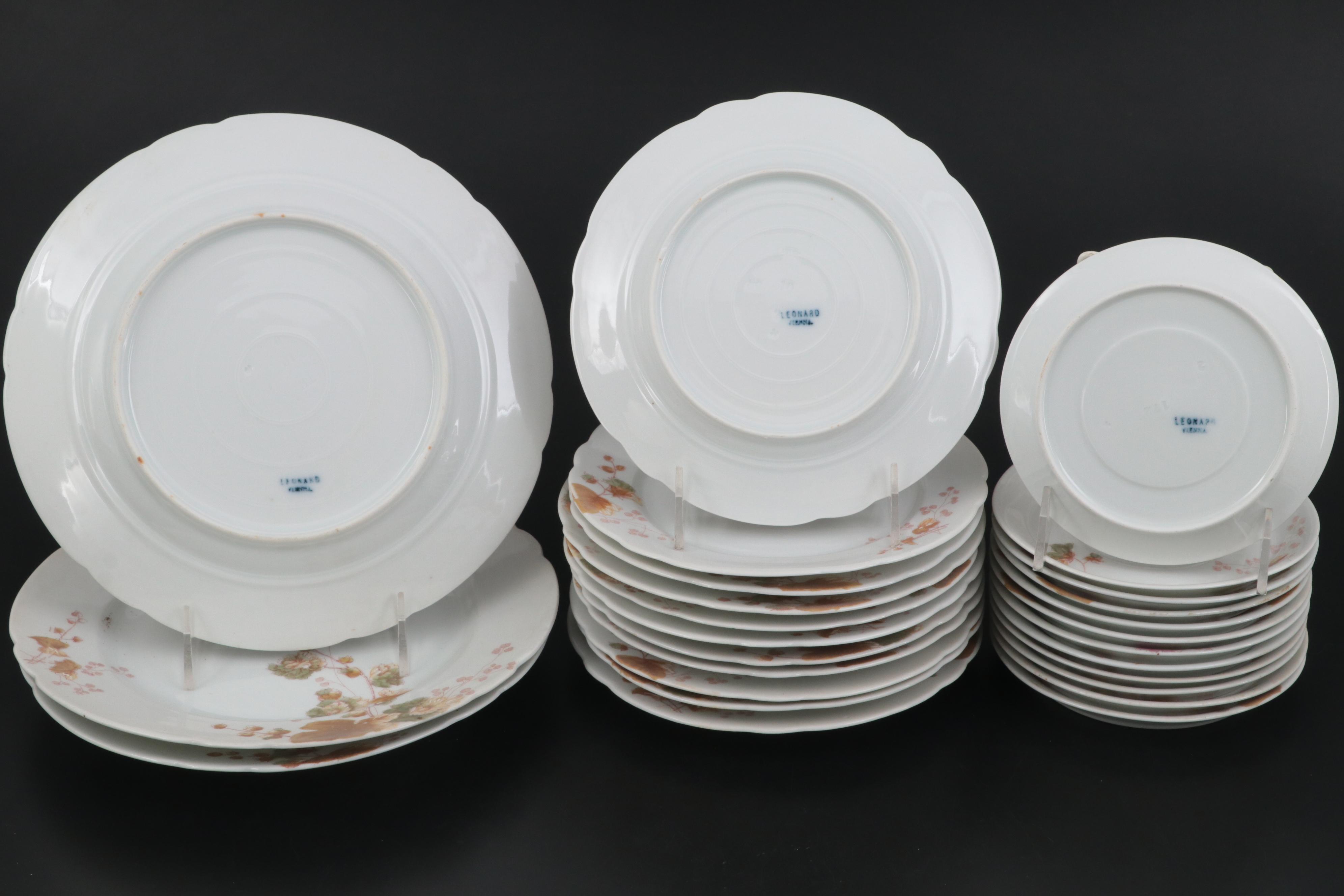 Leonard Vienna Austrian Porcelain Tableware and Tea Service