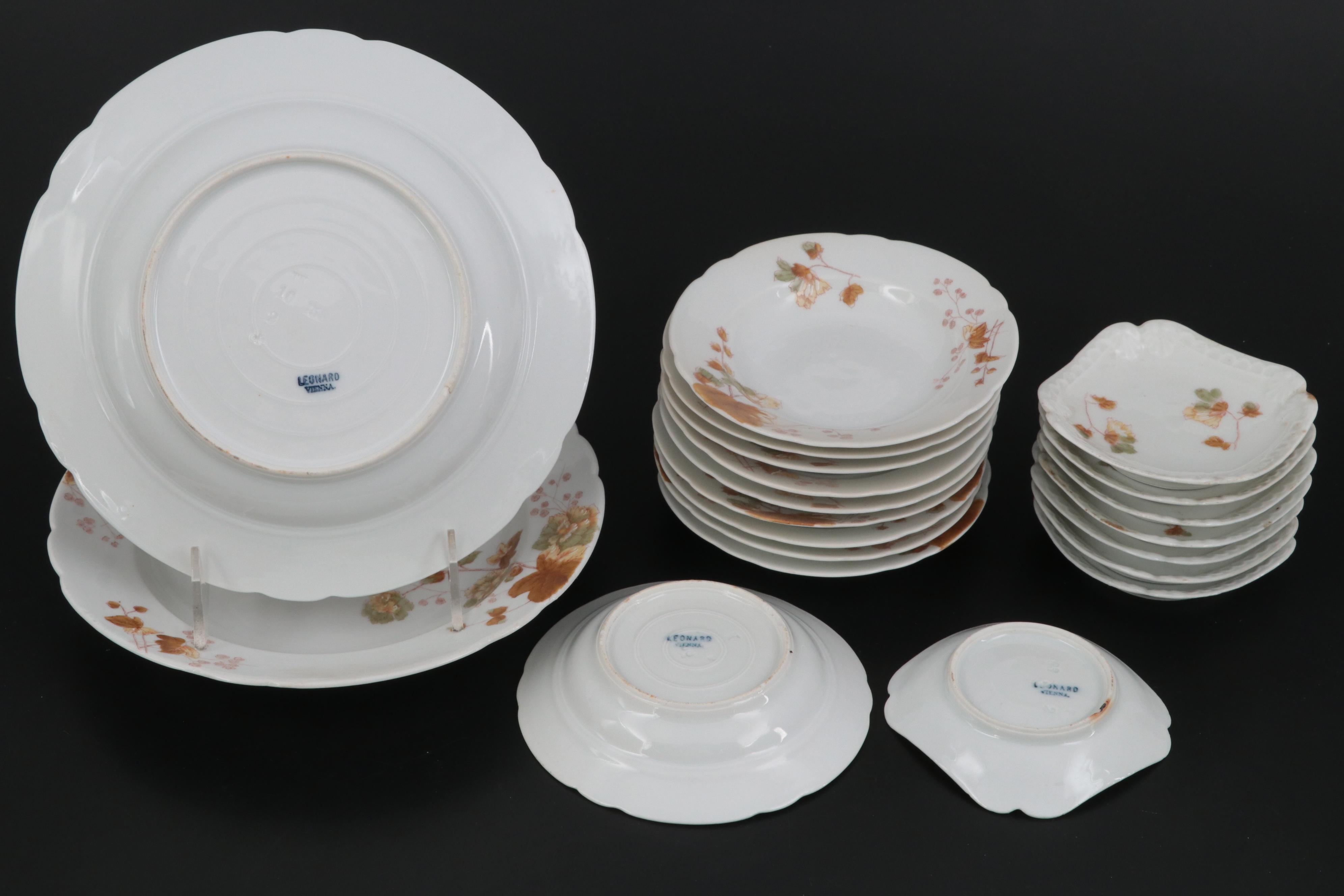 Leonard Vienna Austrian Porcelain Tableware and Tea Service