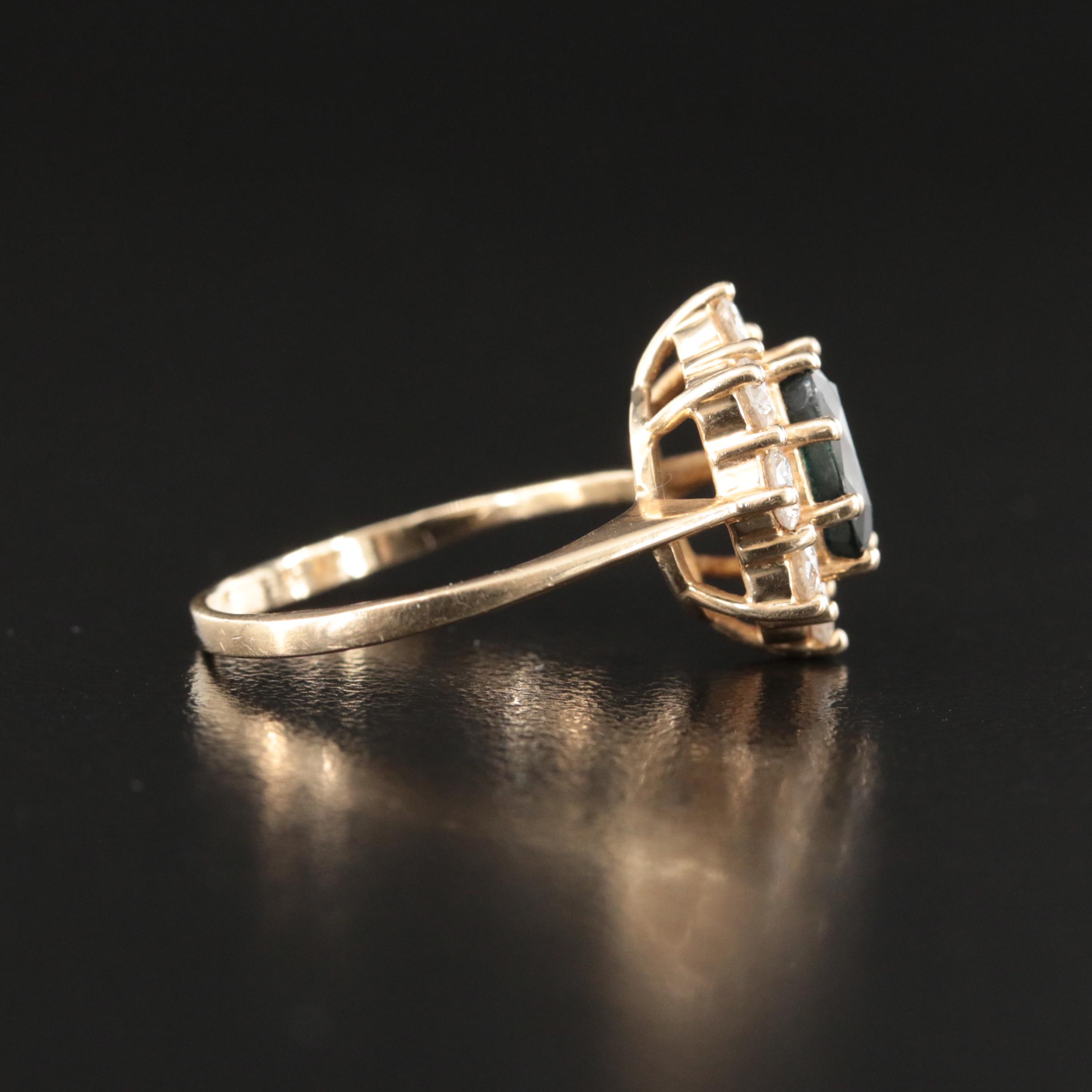 14K 1.82 CT Sapphire and Diamond Ring