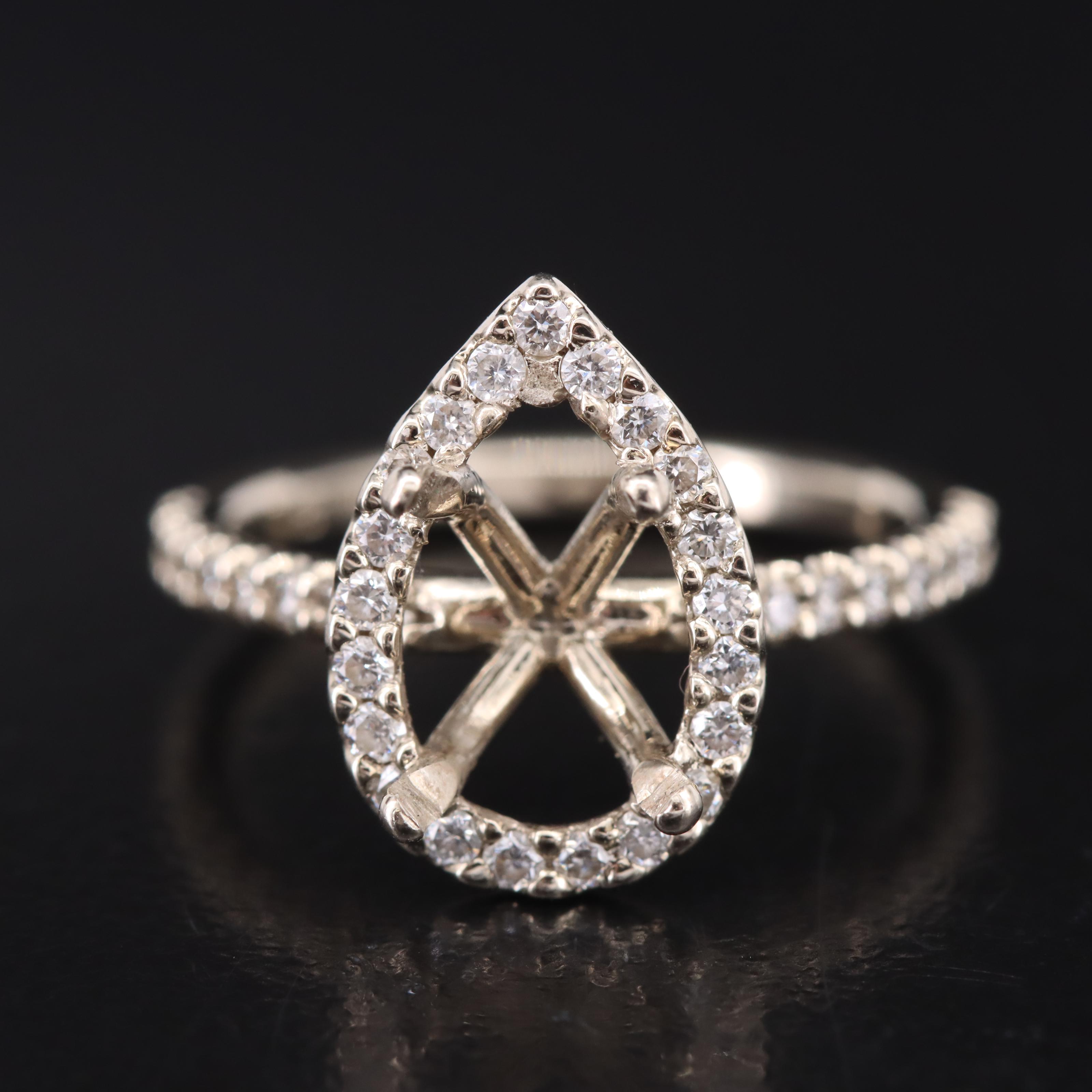18K 0.40 CTW Diamond Semi Mount Ring